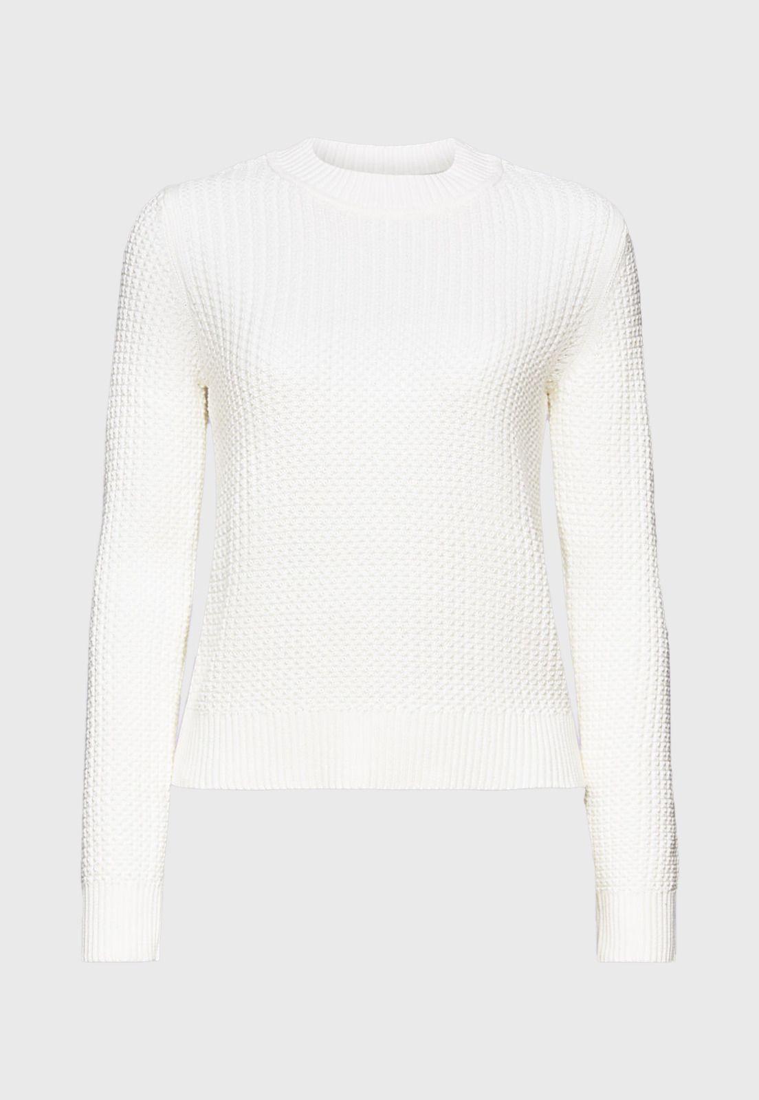 Sweater De Punto Con Cuello Redondo Mujer Esprit-3