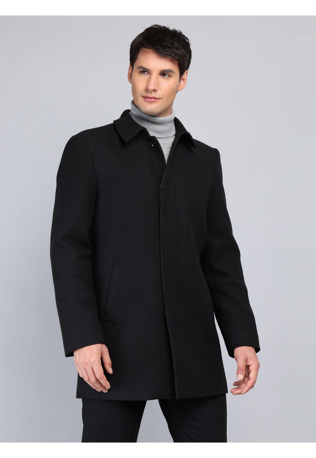 Abrigo Recto Liso Regular Fit Negro Arrow AB33001NE-6