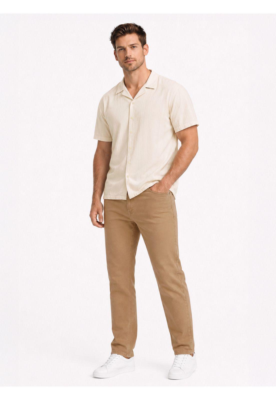 Camisa Texturada Regular Fit Crudo Arrow CM34022EC-3
