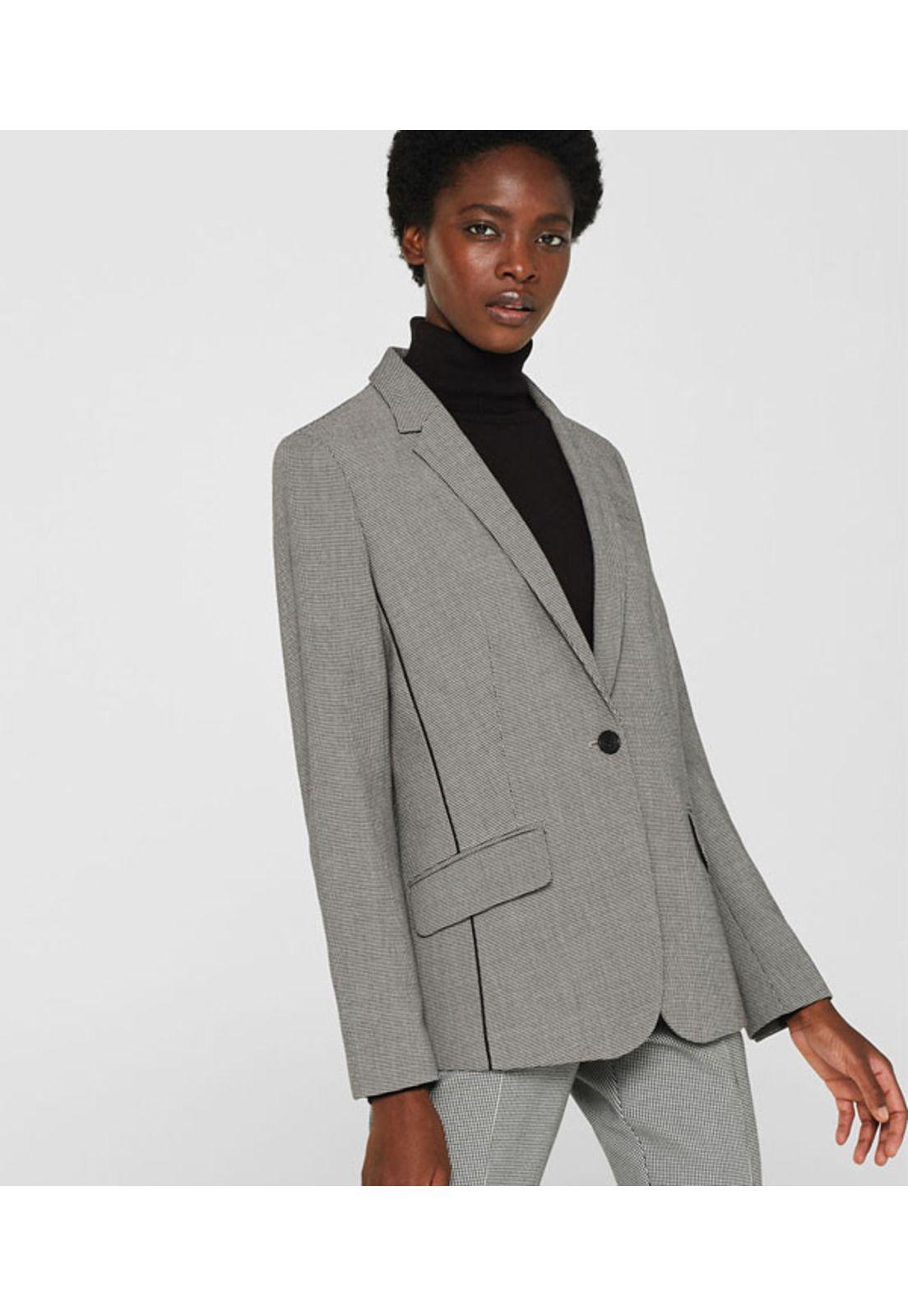 Blazer con diseño de pata de gallo-4