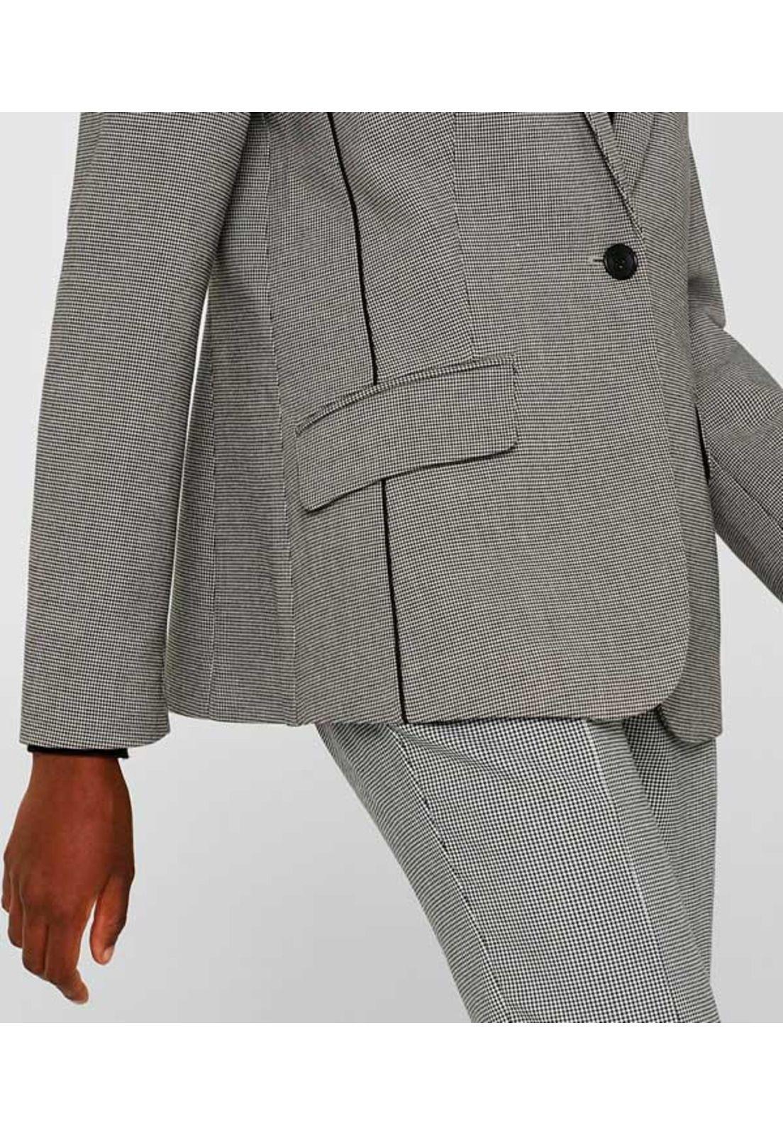 Blazer con diseño de pata de gallo-5