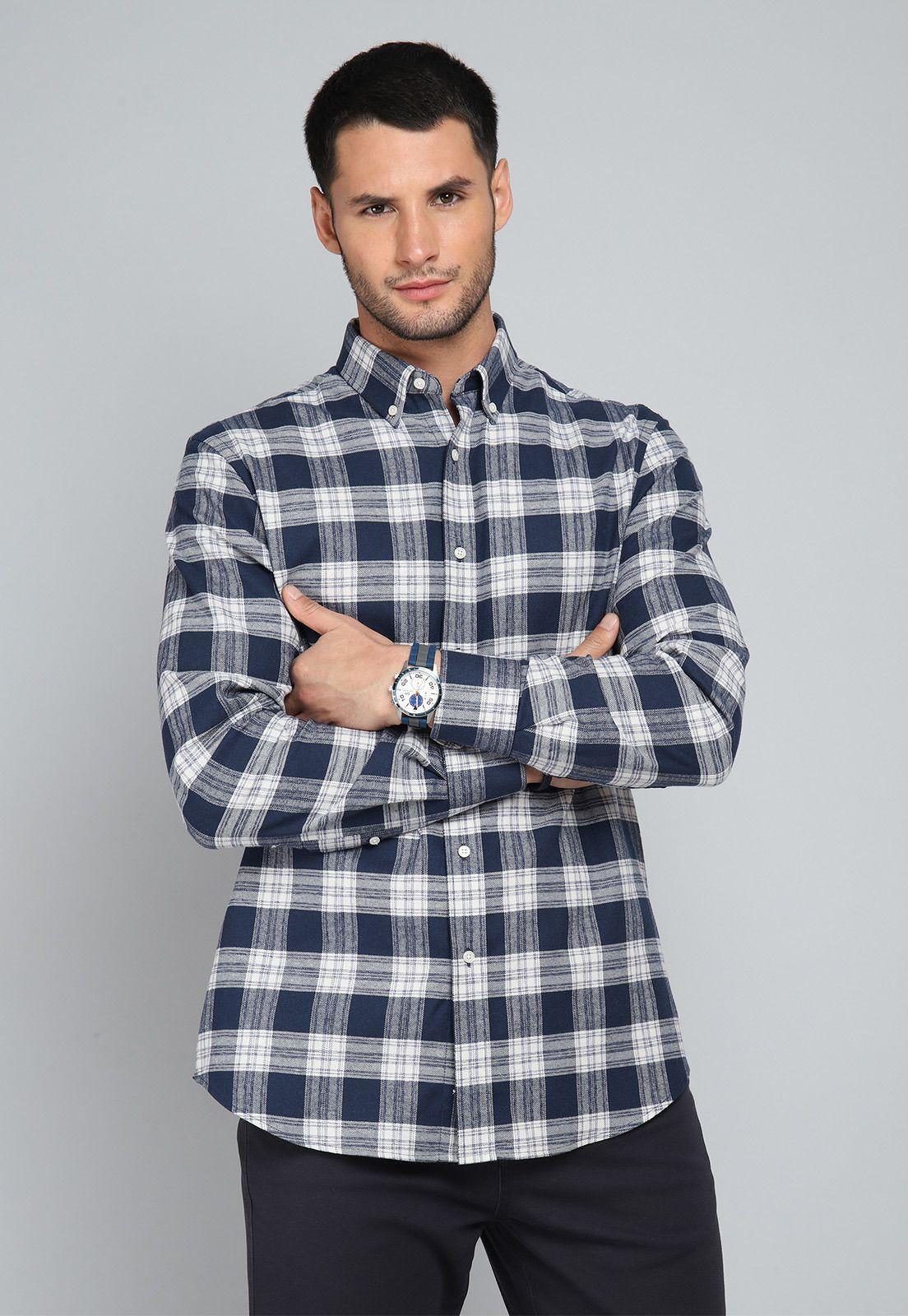 Camisa Cuadros Manga Larga Guy Laroche GLBIF47NB-0