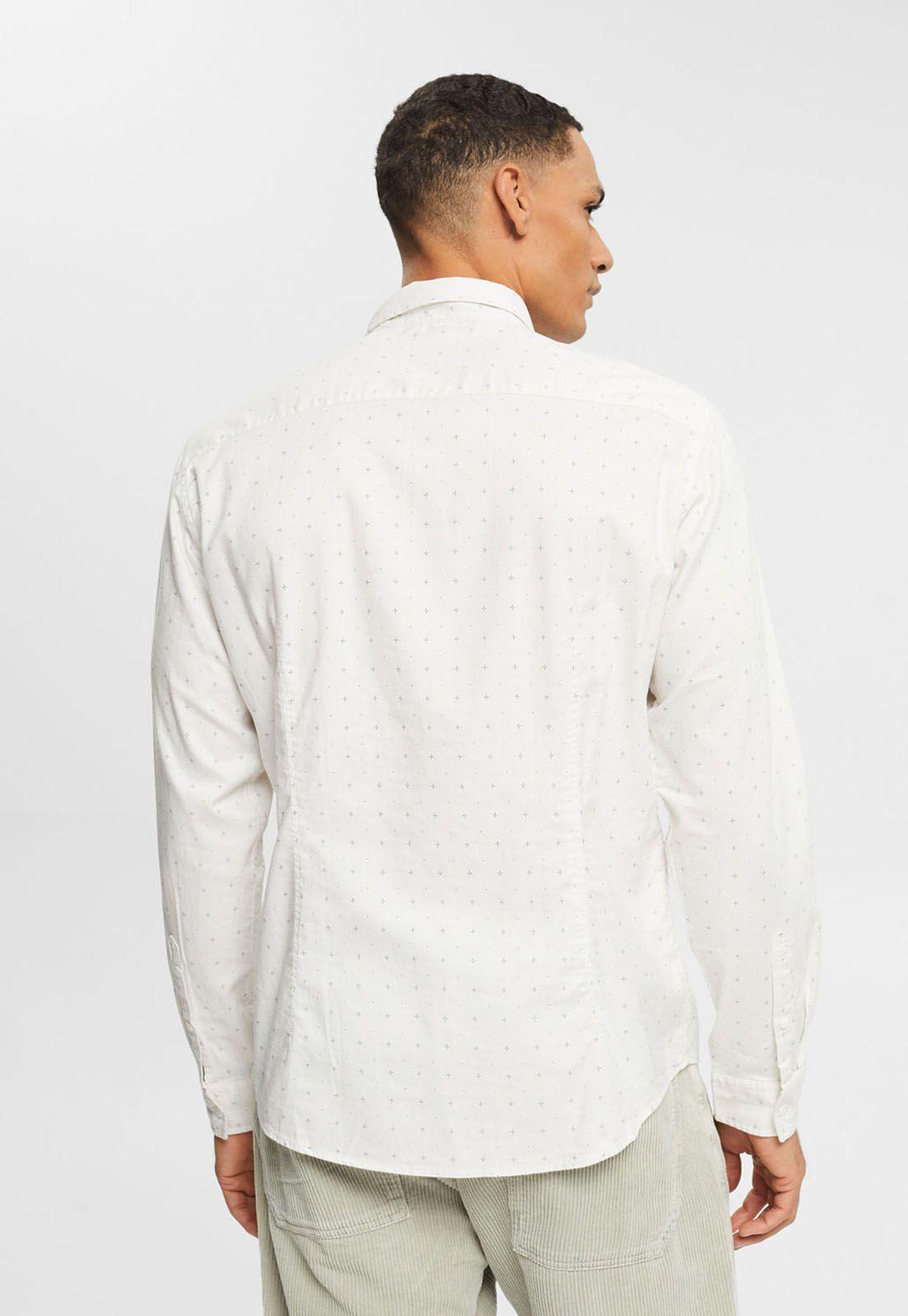 Camisa Con Microestampado Hombre Esprit Azul marino-1