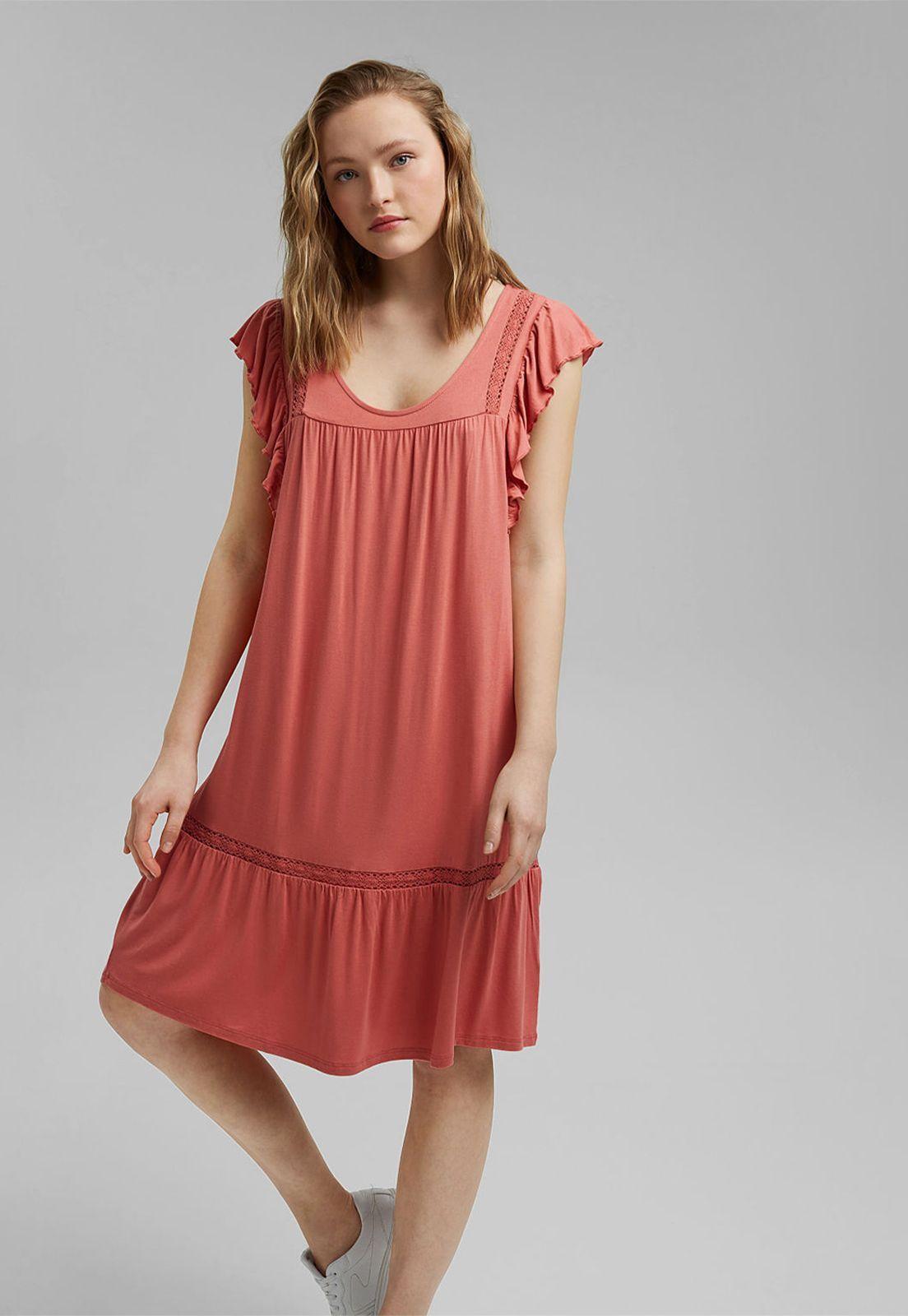 Vestido Fluido Estampado Esprit Azul marino-0