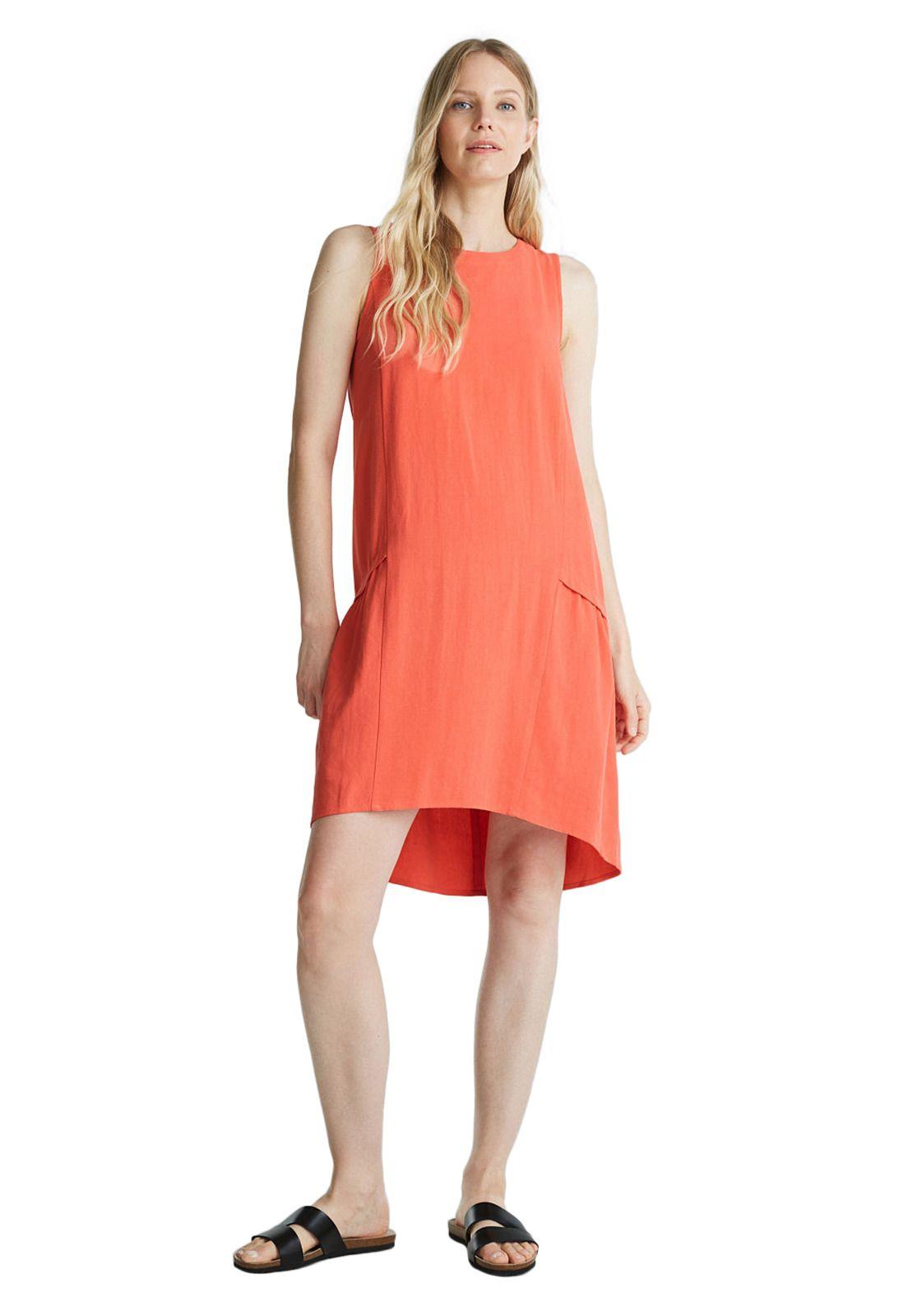 Con lino: vestido bajo irregular-1