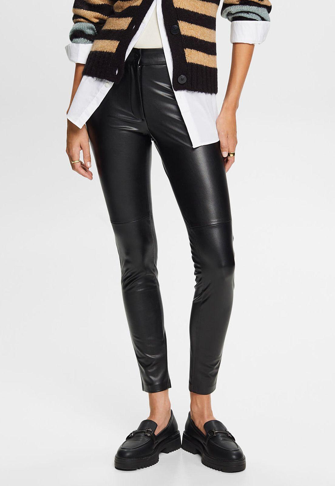 Pantalón de polipiel corte ajustado Mujer Esprit 093EO1B306-0