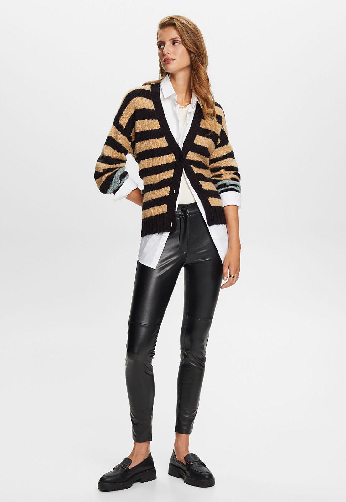 Pantalón de polipiel corte ajustado Mujer Esprit 093EO1B306-3