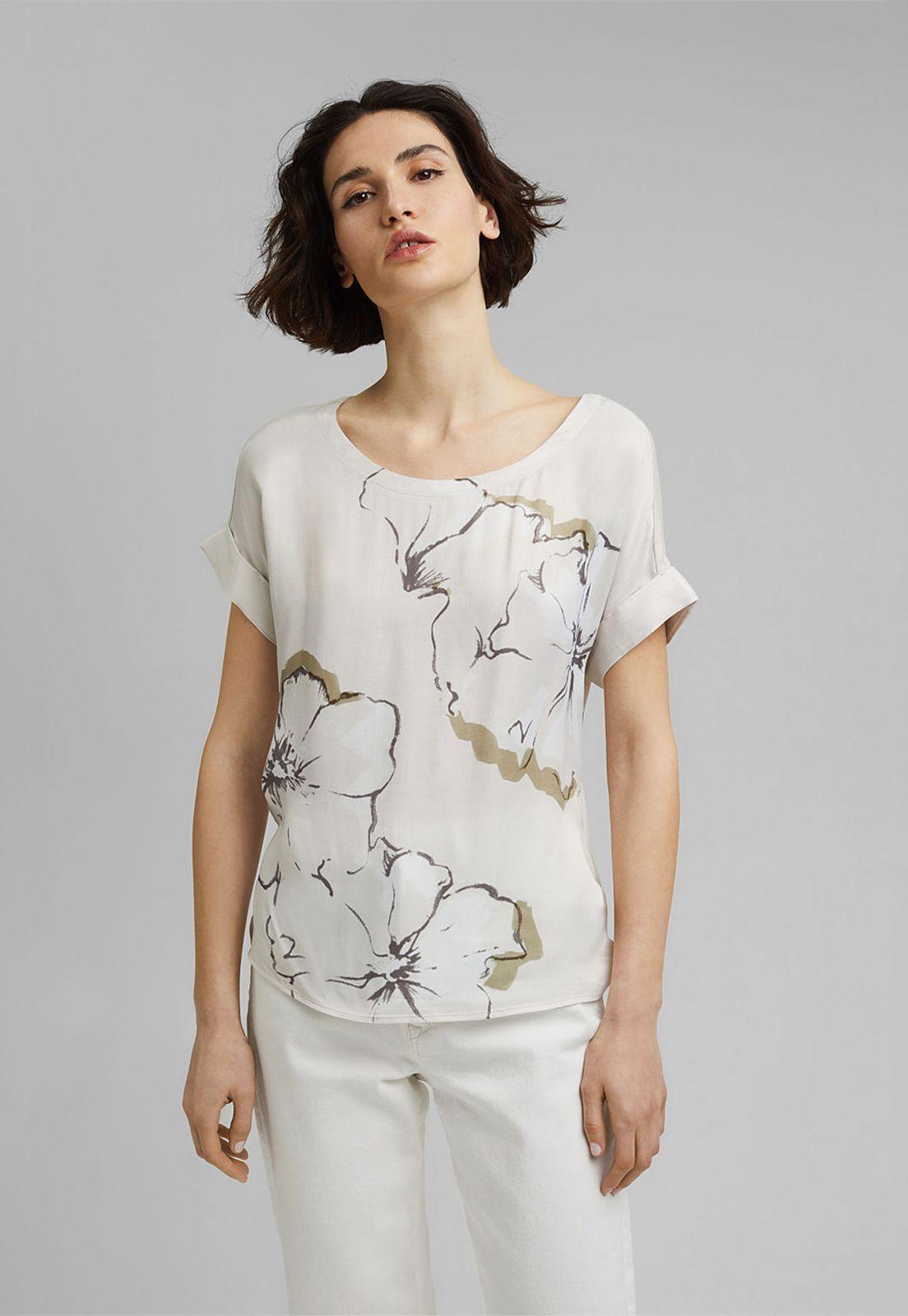 Polera Mujer En Mezcla De Tejidos Esprit-0