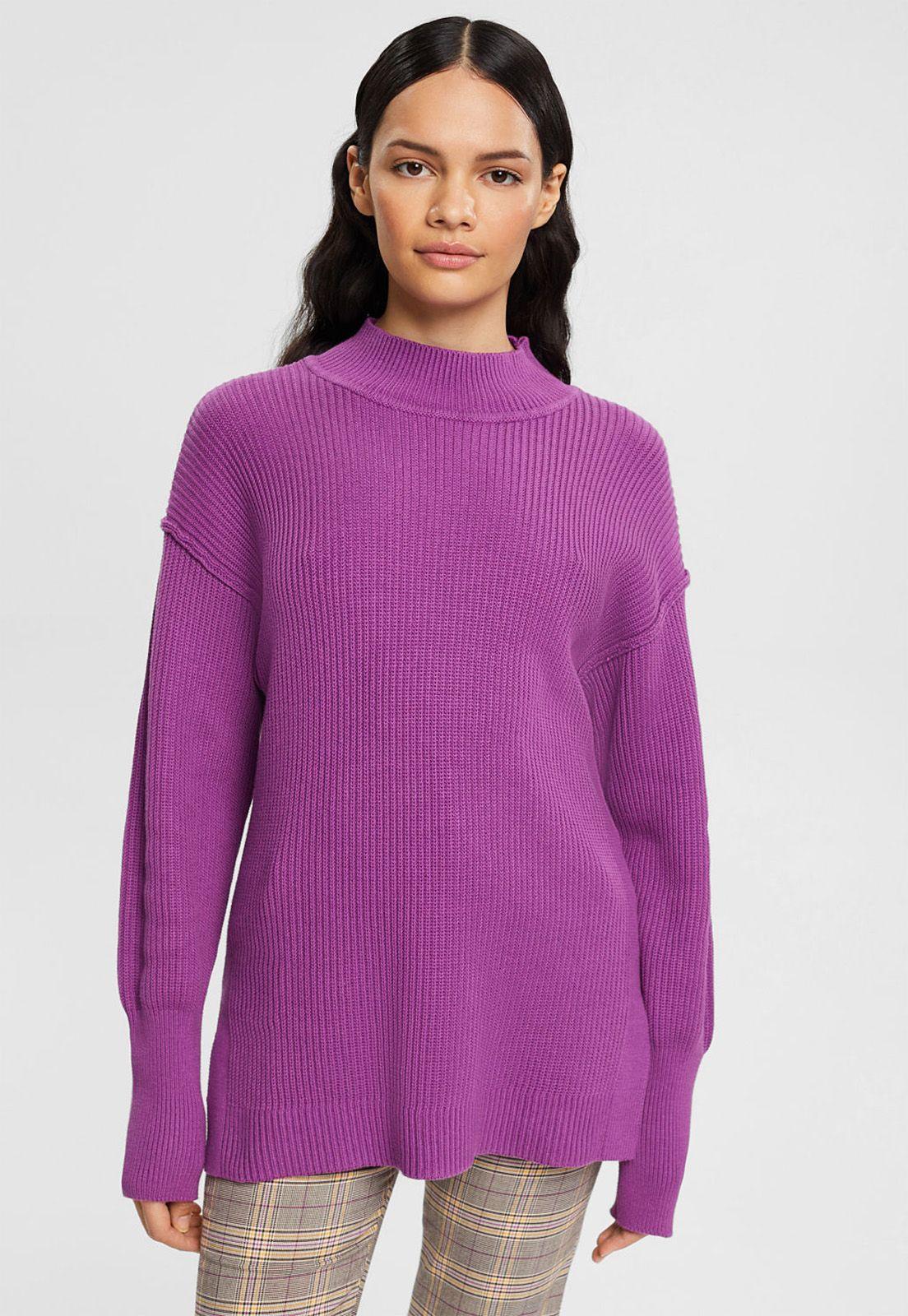 Sweater Con Cuello Alto Mujer Esprit Violeta-0