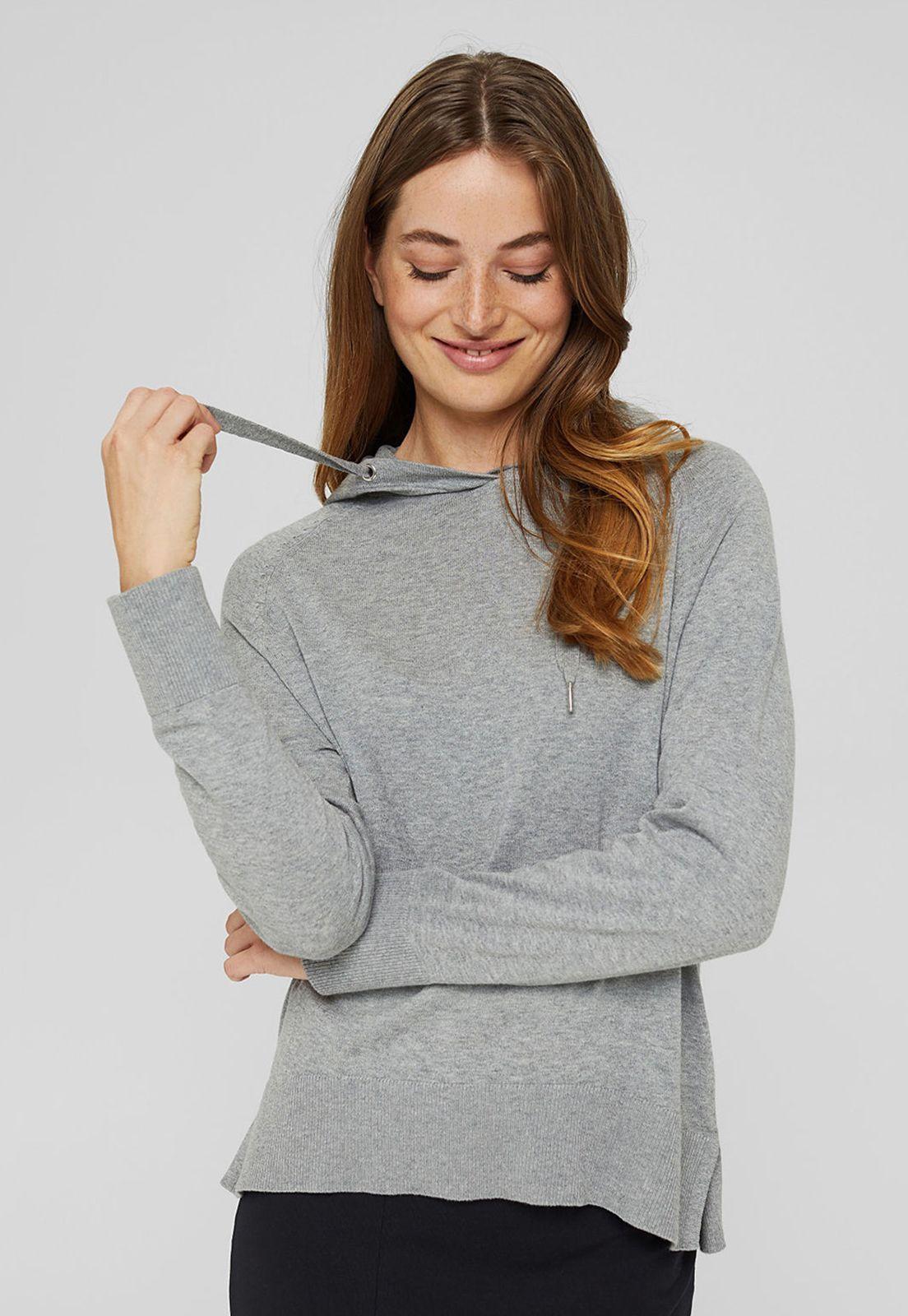 Sweater Mujer Con Capucha Liso Esprit-0