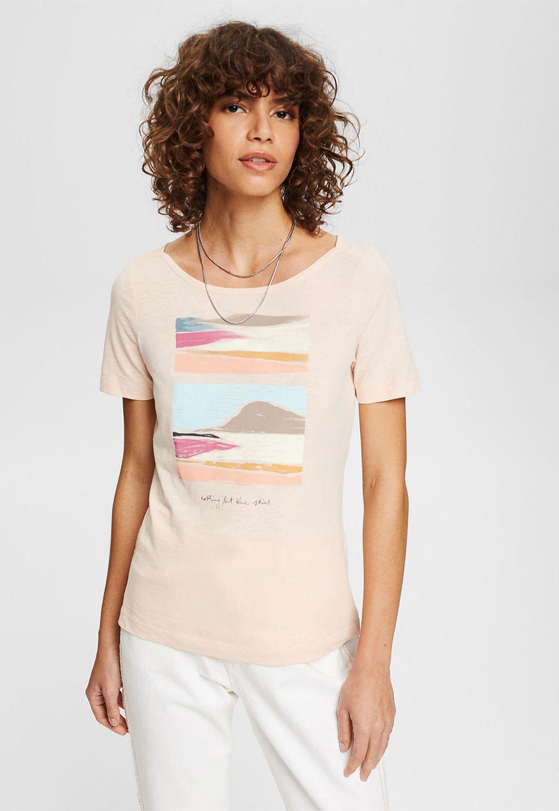 Polera Con Cuello Barco Y Estampado Esprit-0