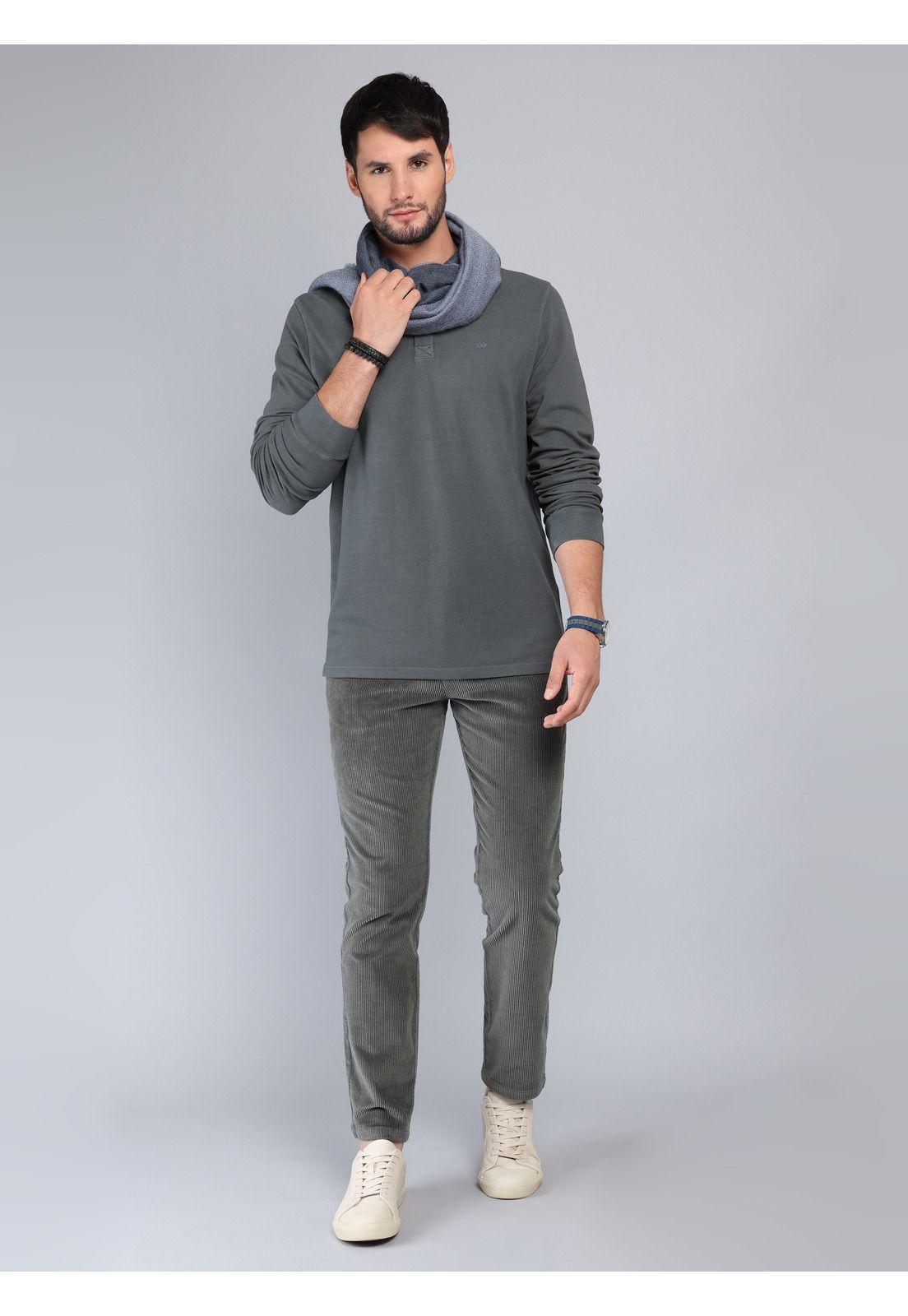 Polera Pique Stone Wash Regular Fit Gris Oscuro Arrow PO33072GO-3