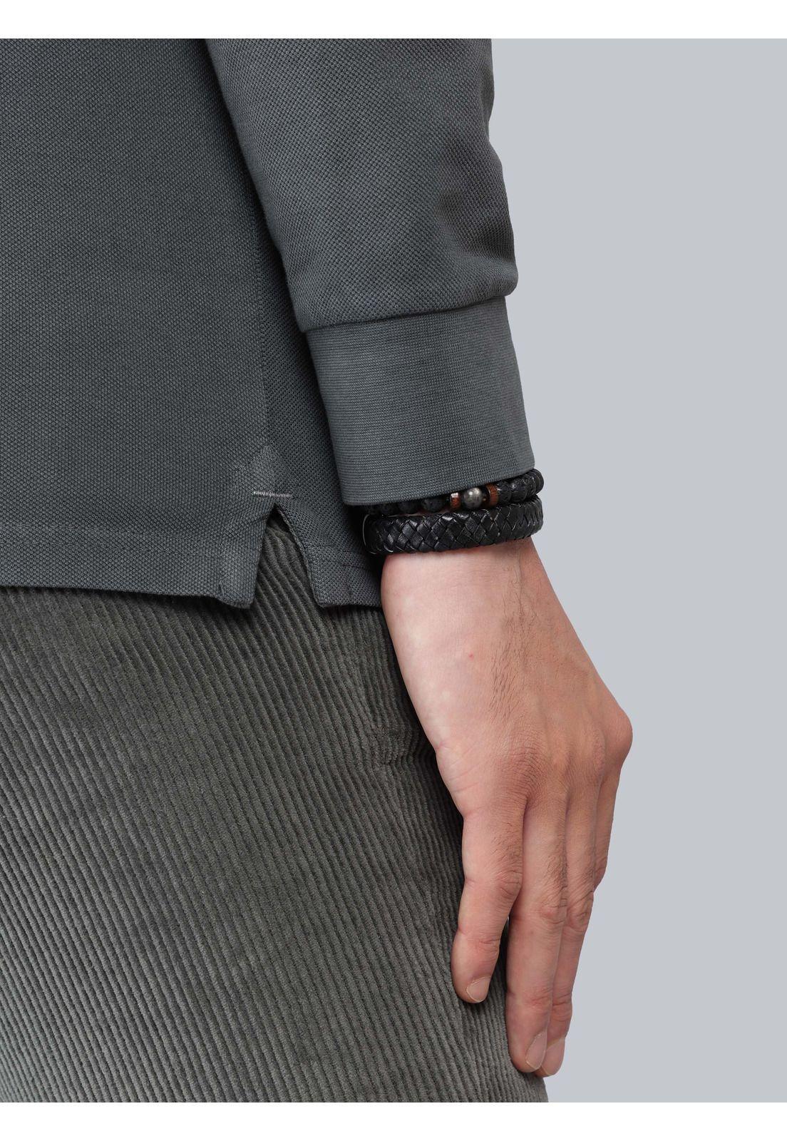 Polera Pique Stone Wash Regular Fit Gris Oscuro Arrow PO33072GO-4