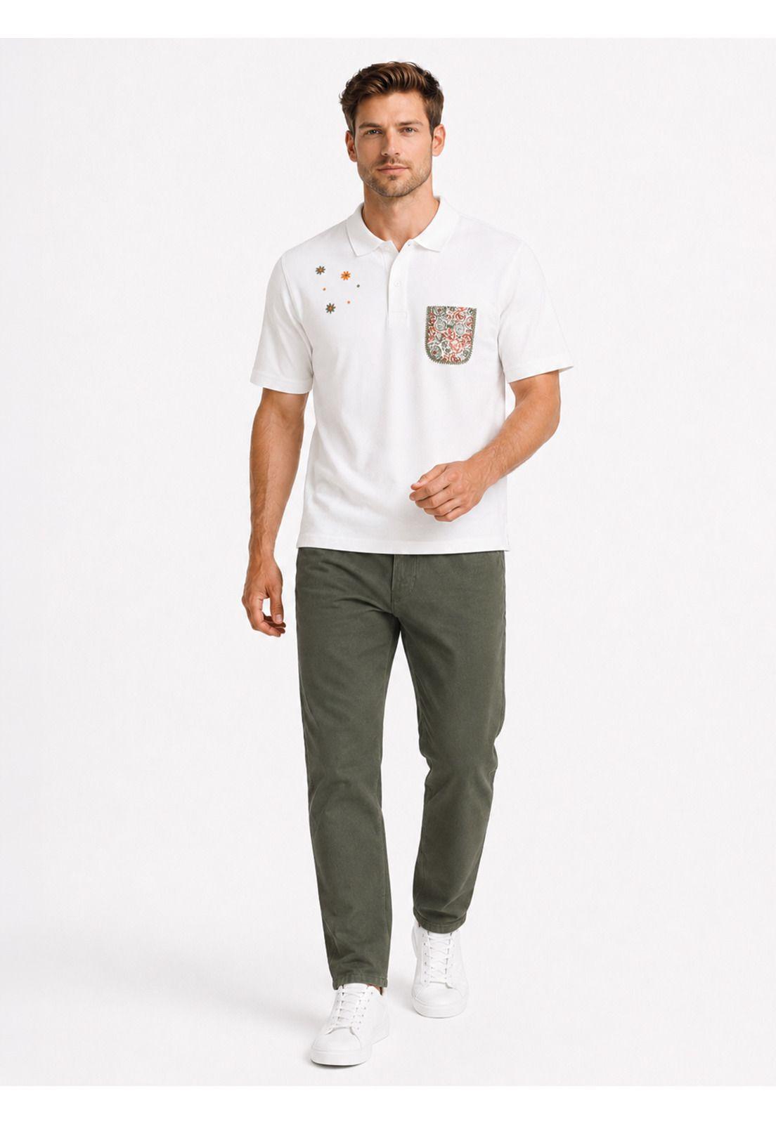 Polera Pique Regular Fit Blanco Arrow PO34036BL-3