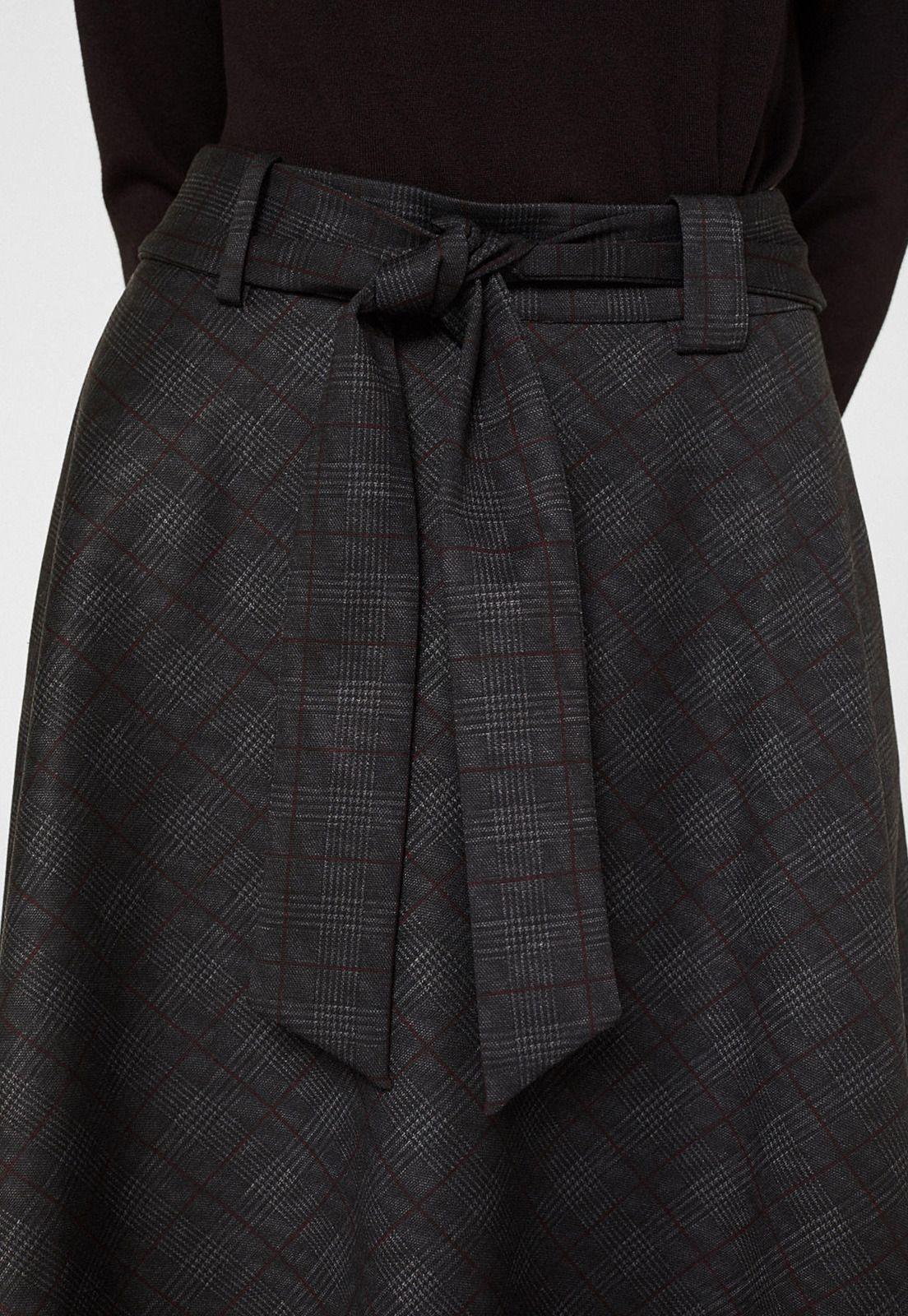 Falda Midi Con Cuadros  Esprit-2