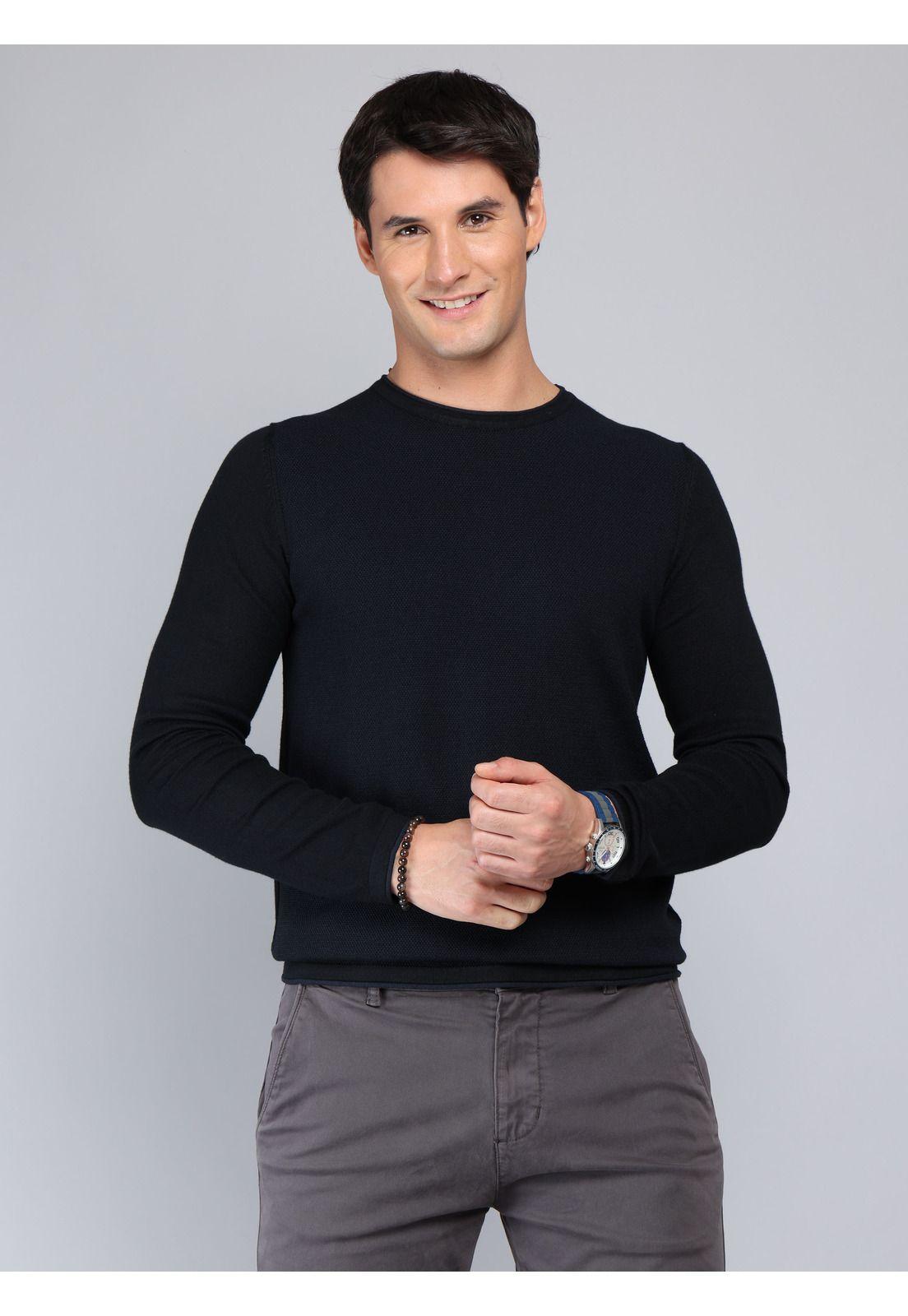 Sweater Cuello Redondo Regular Fit Negro Soviet SCII109NE-0