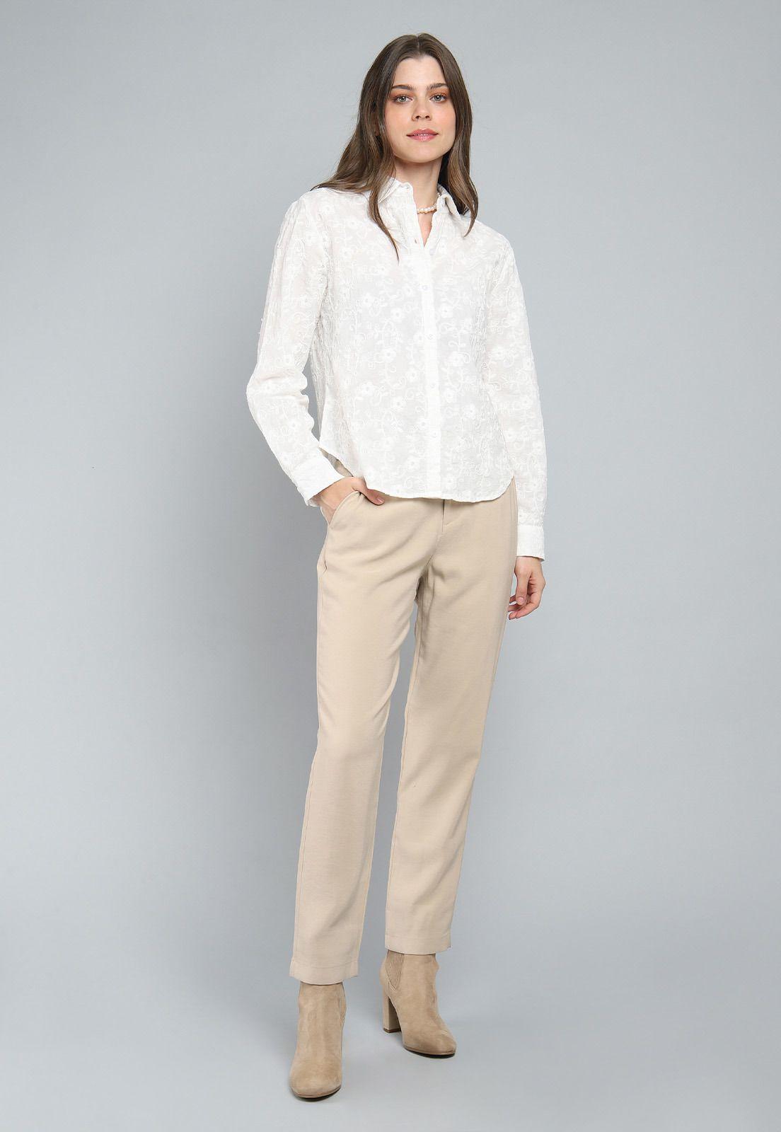 Blusa Camisera Bordada Mujer Esprit 119F009-3