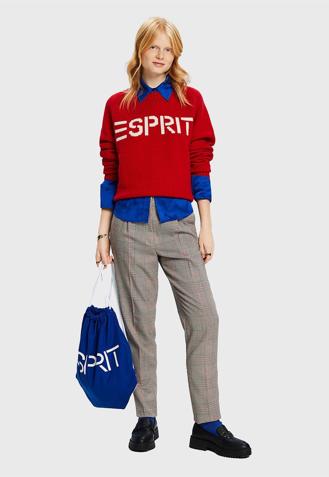 Pantalones Tapered A Cuadros Mujer Esprit-3