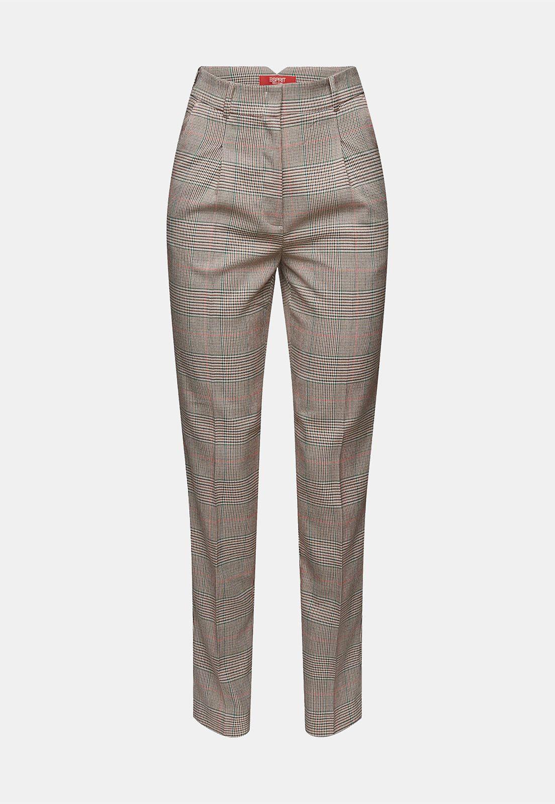 Pantalones Tapered A Cuadros Mujer Esprit-4