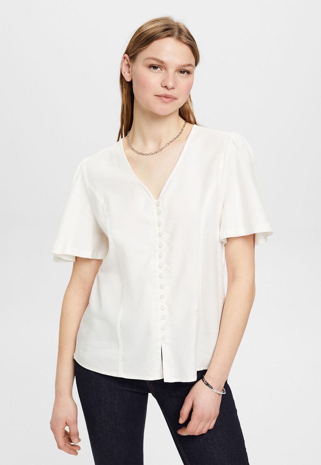 Blusa Ajustada A La Cintura Mujer Esprit-0