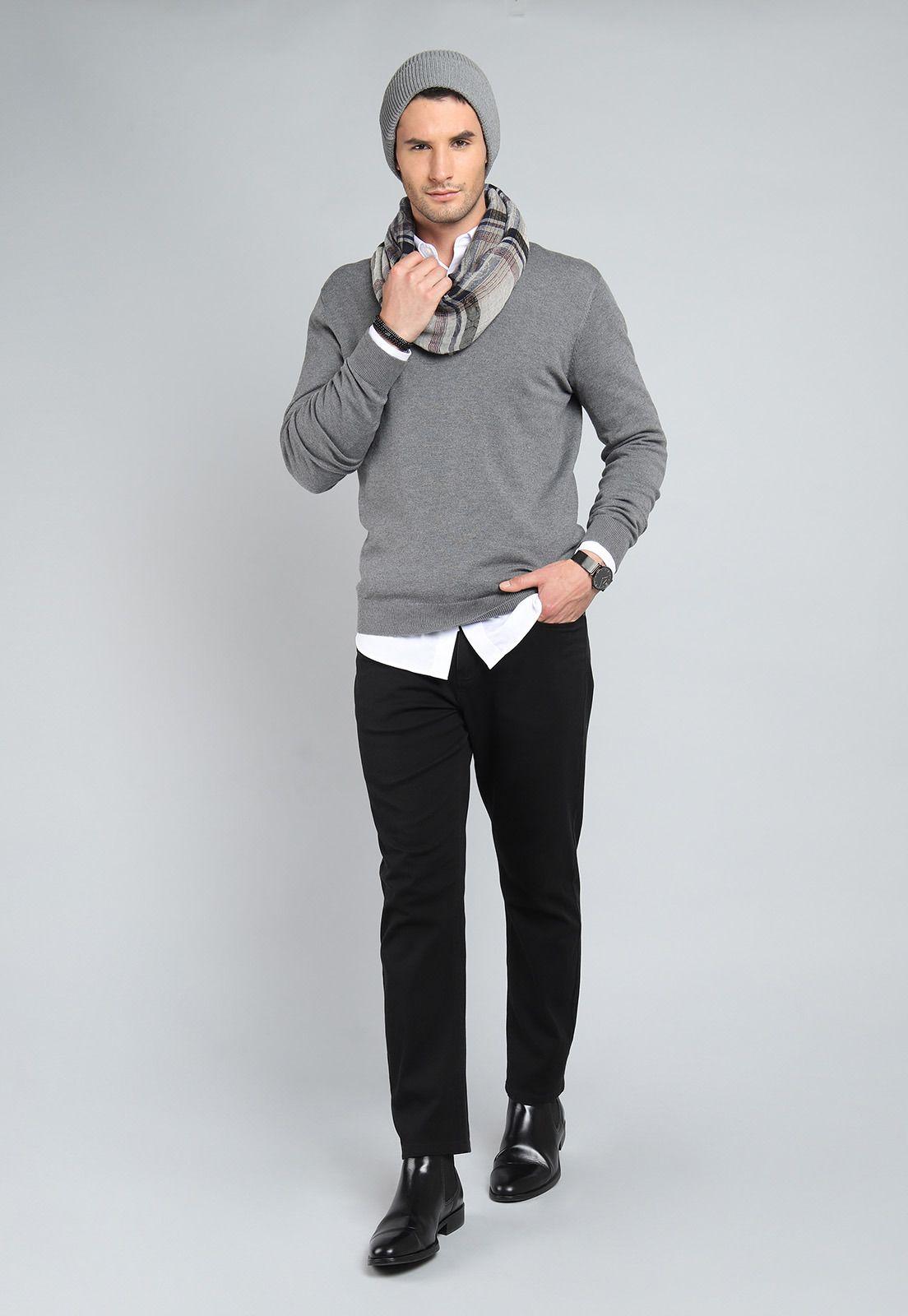 Sweater Cuello V Guy Laroche GLBII40GR-3