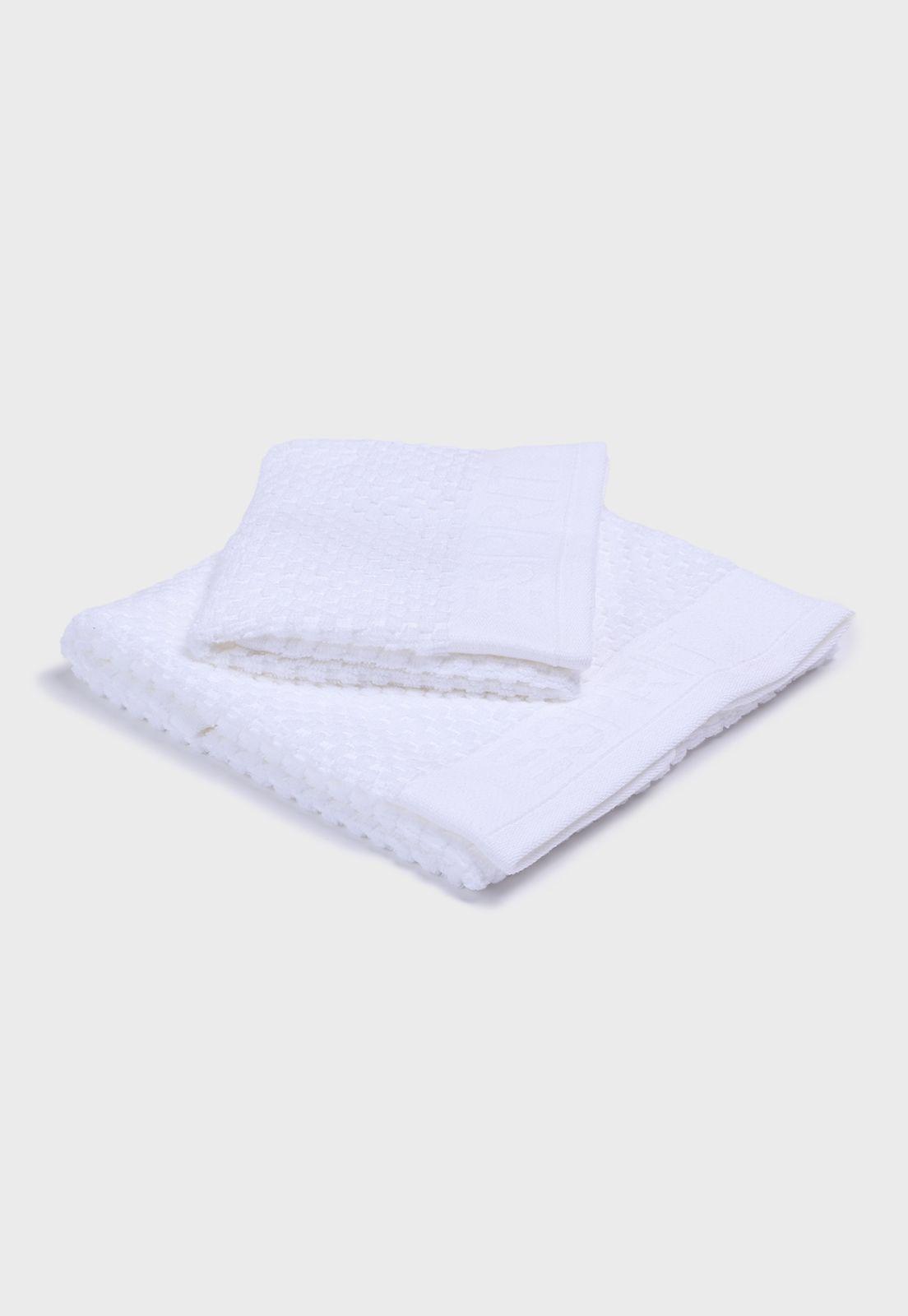 Set Toalla Bordada 48 x 30 cm.+ 48 x 90 cm. Esprit Crudo-0