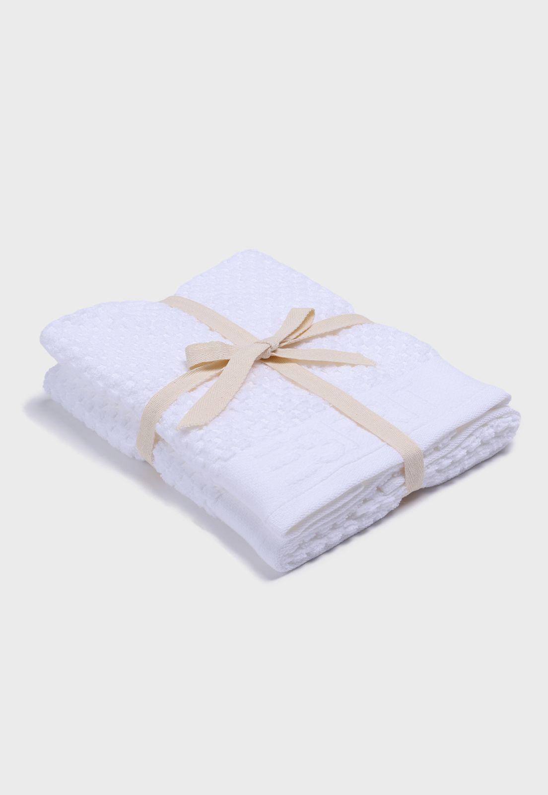Set Toalla Bordada 48 x 30 cm.+ 48 x 90 cm. Esprit Crudo-1