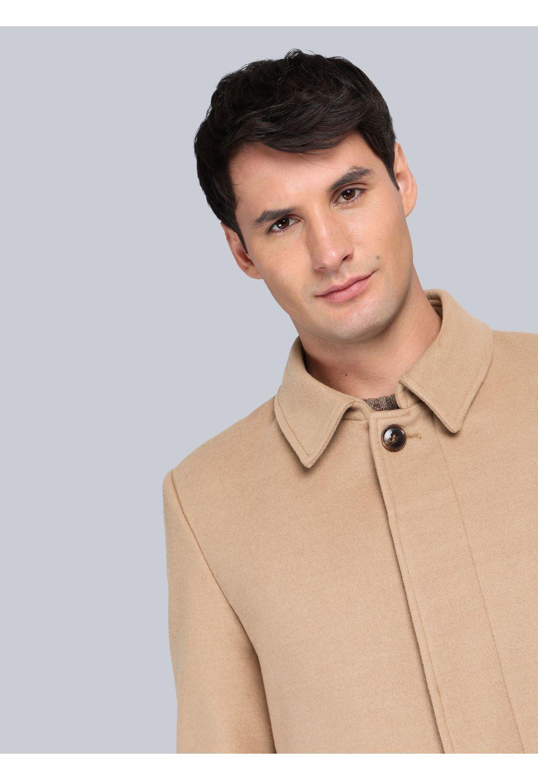 Abrigo Recto Liso Regular Fit Beige Arrow AB33001BE-2