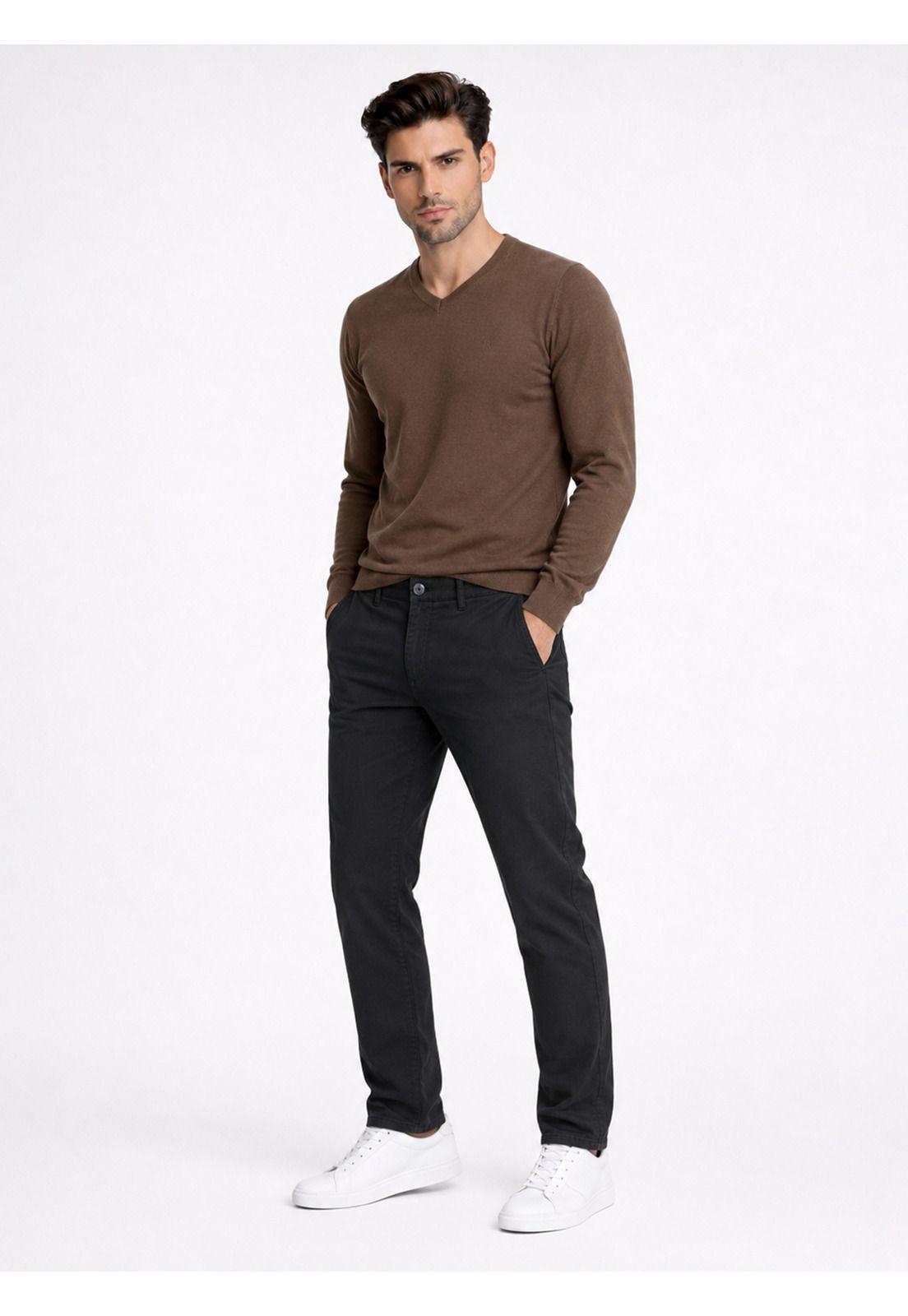 Pantalón Chino Spandex Regular Fit Negro Piero Butti PBDVB01NE-3