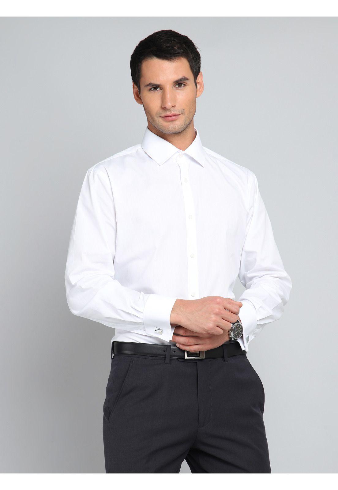 Camisa Hombre Arrow Cuello Italiano Puño Doble Algodón-0