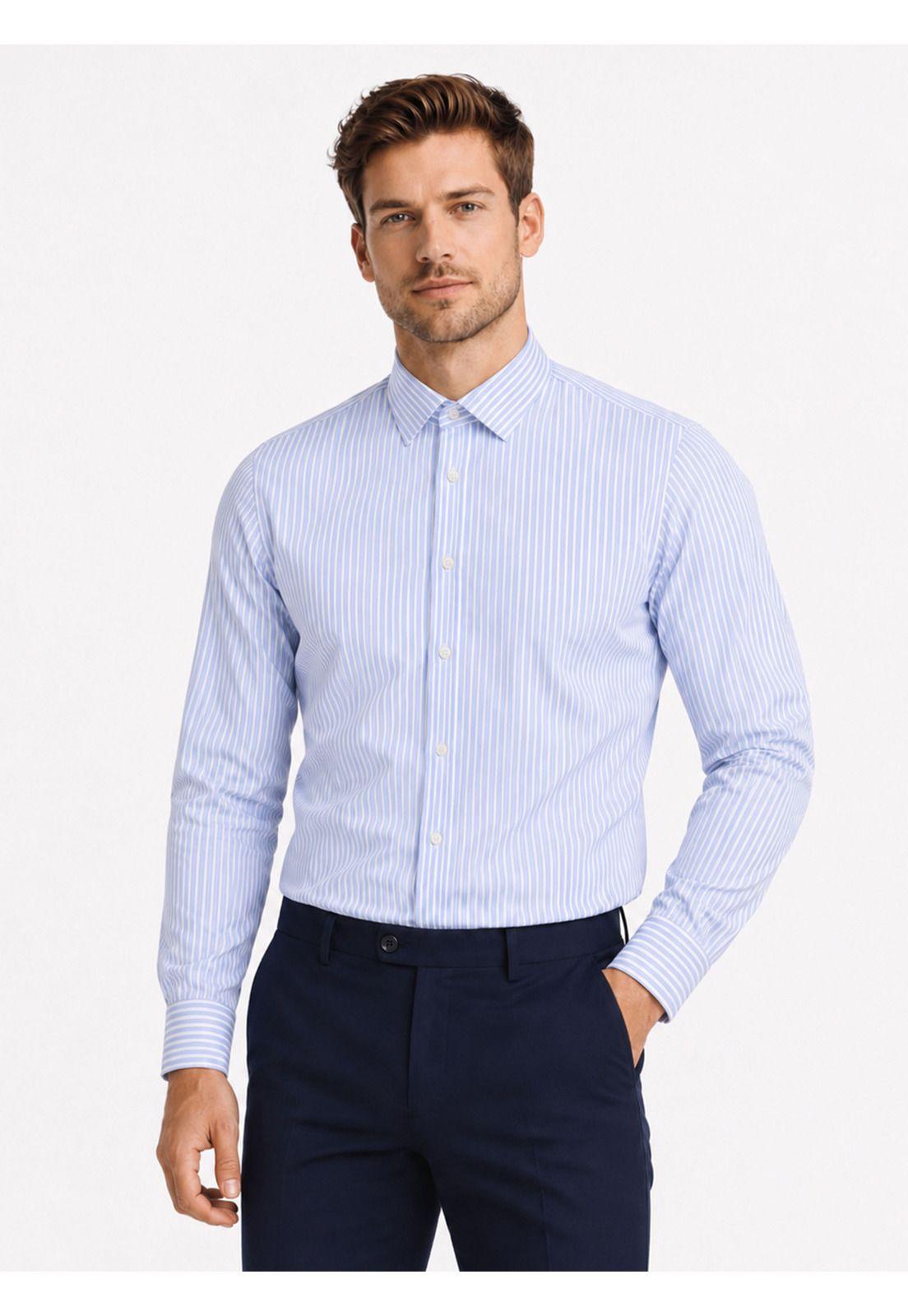Camisa Formal Rayas Non Iron Tailored Fit Celeste Arrow ARM0495BL-0