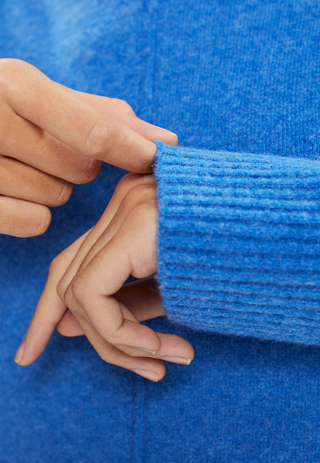 Sweater Suave Con Cuello Alto Mujer Esprit Azul cielo-2