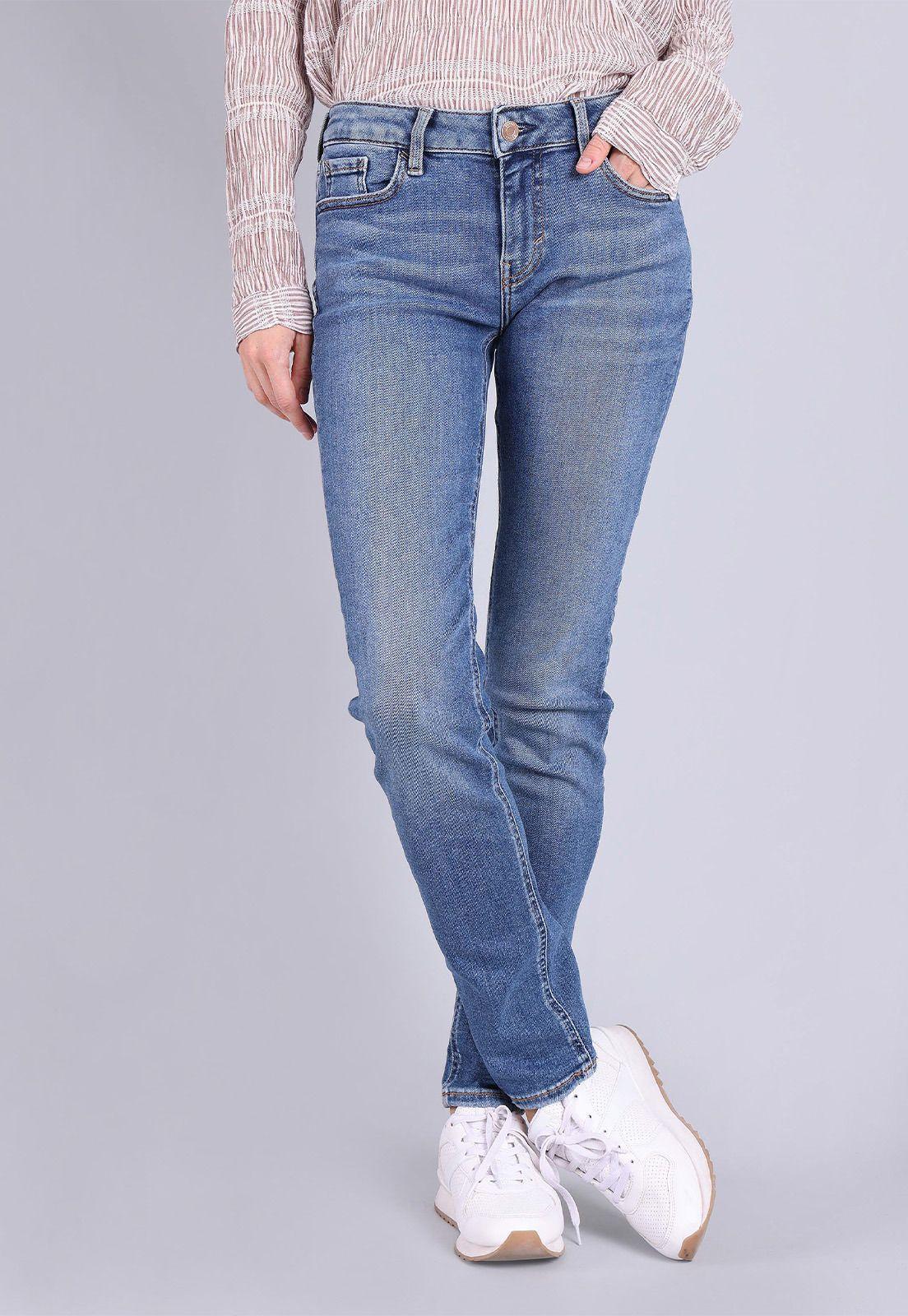 Jeans Slim Fit Desgastado Mujer Esprit-0