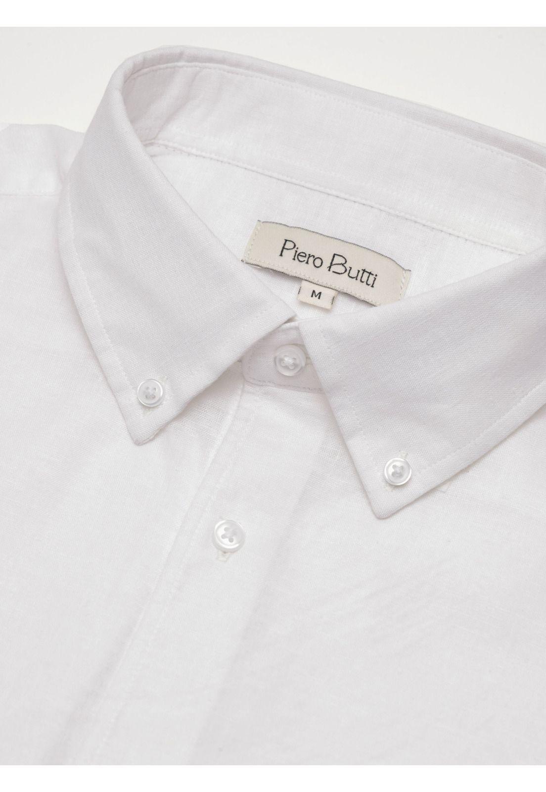 Camisa Lino-Algodón Regular Fit Blanco Piero Butti PBDVF62BL-4
