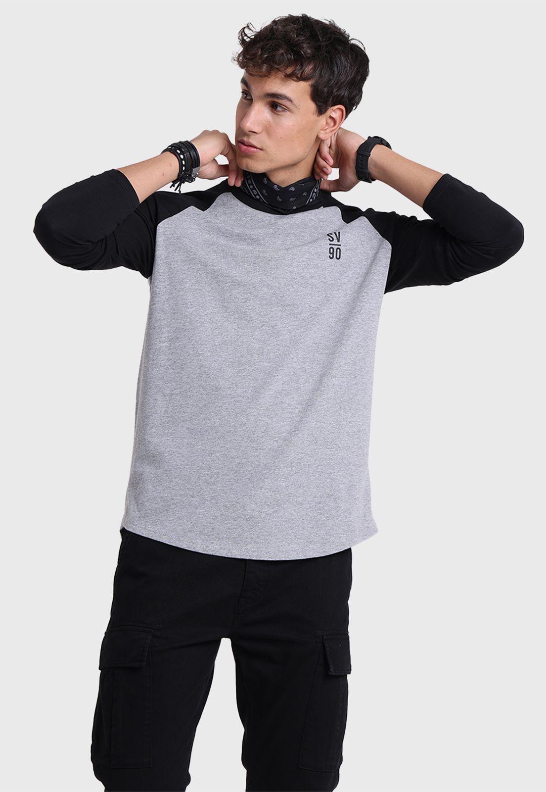 Polera Manga Larga Bicolor Hombre Soviet-0
