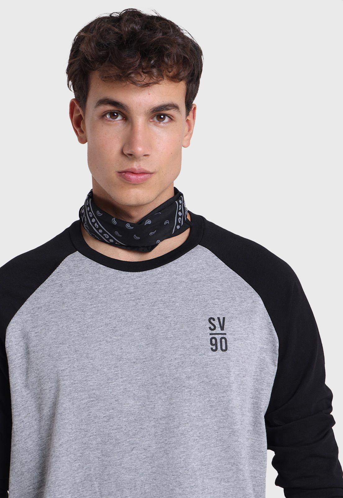 Polera Manga Larga Bicolor Hombre Soviet SPO2734GR-2