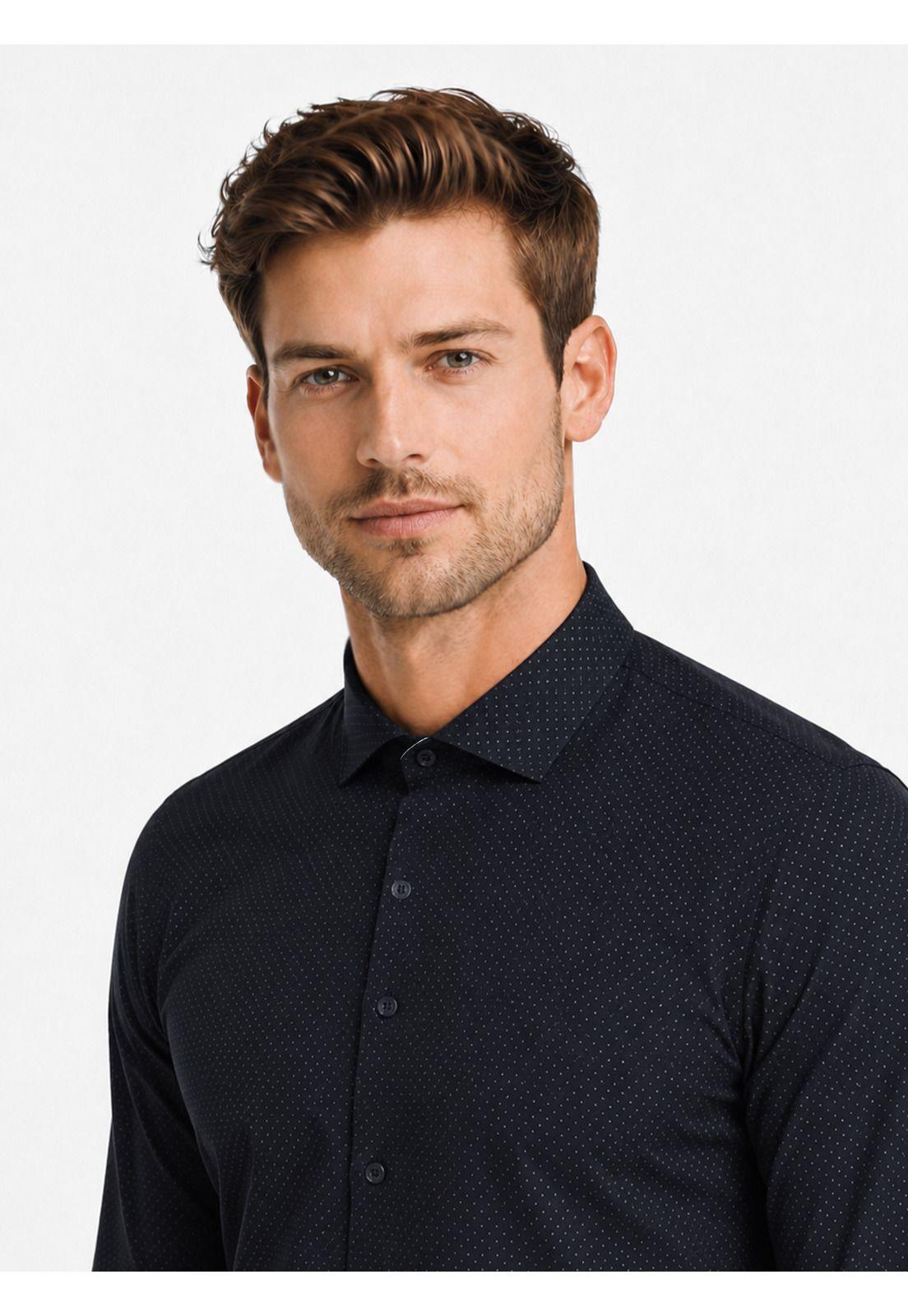 Camisa Formal Puntos Slim Fit Azul Marino Arrow ARM0620NB-2