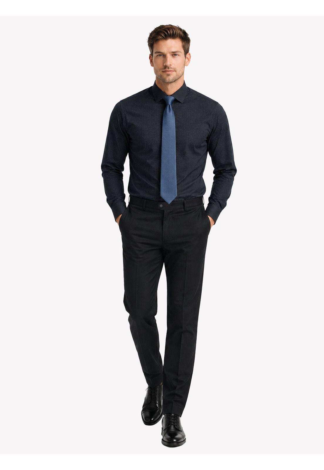 Camisa Formal Puntos Slim Fit Azul Marino Arrow ARM0620NB-3
