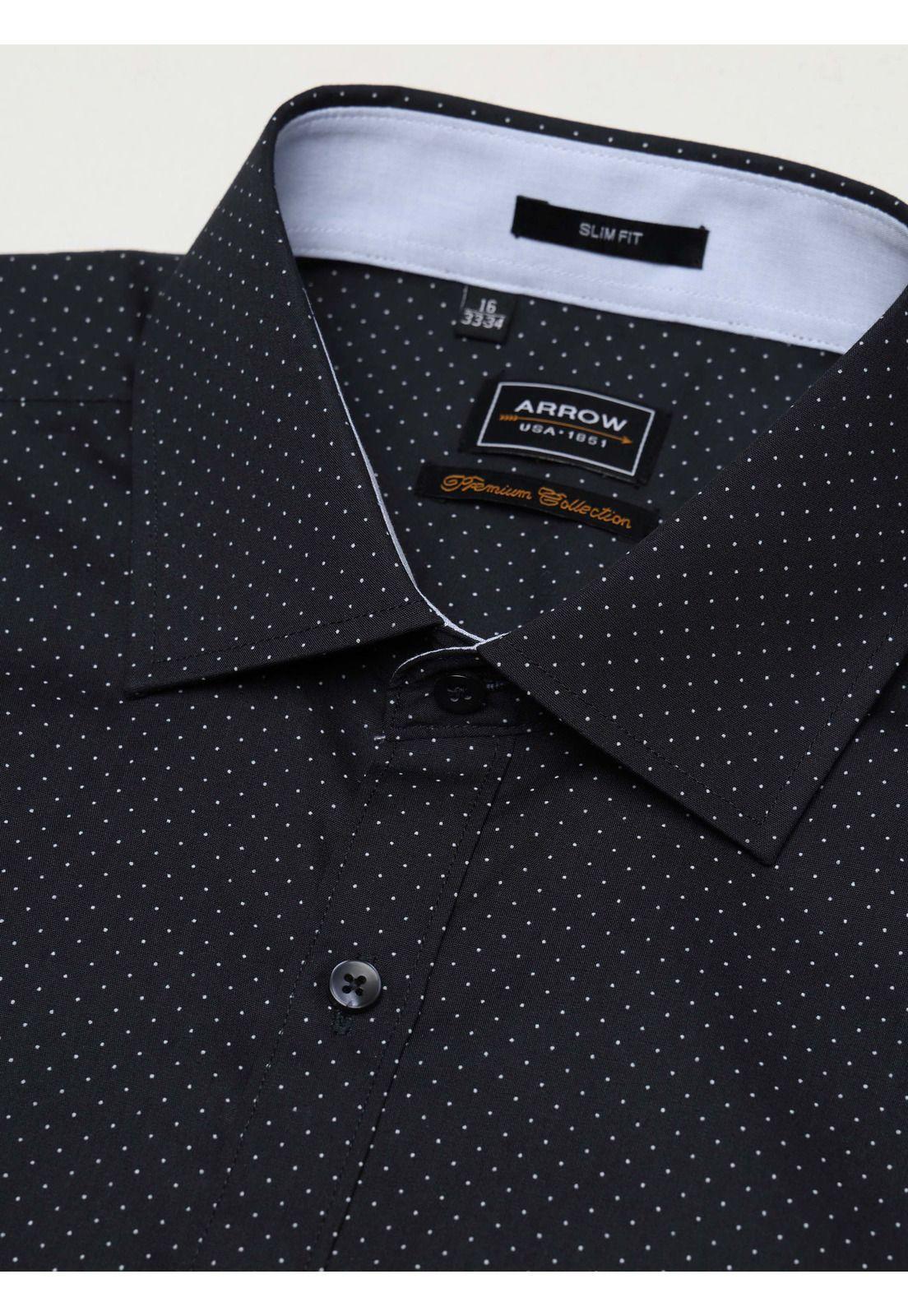 Camisa Formal Puntos Slim Fit Azul Marino Arrow ARM0620NB-4