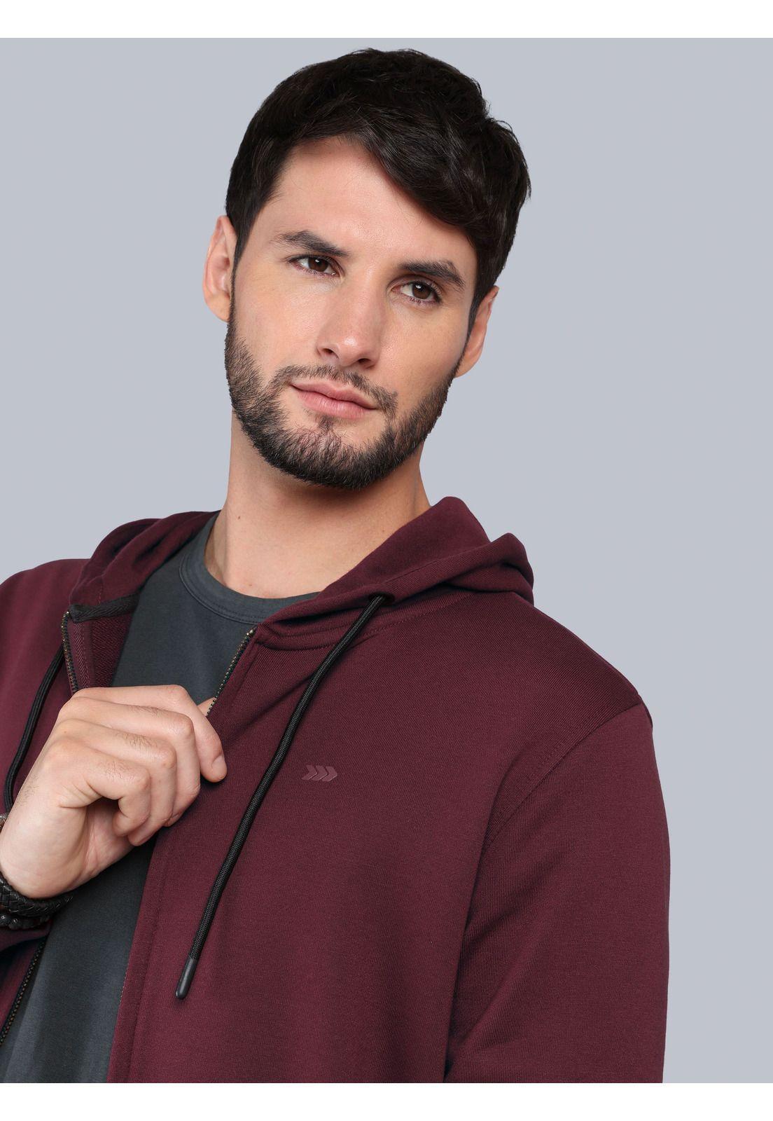 Polerón Con Capucha Regular Fit Burdeo Arrow PL33025BU-2