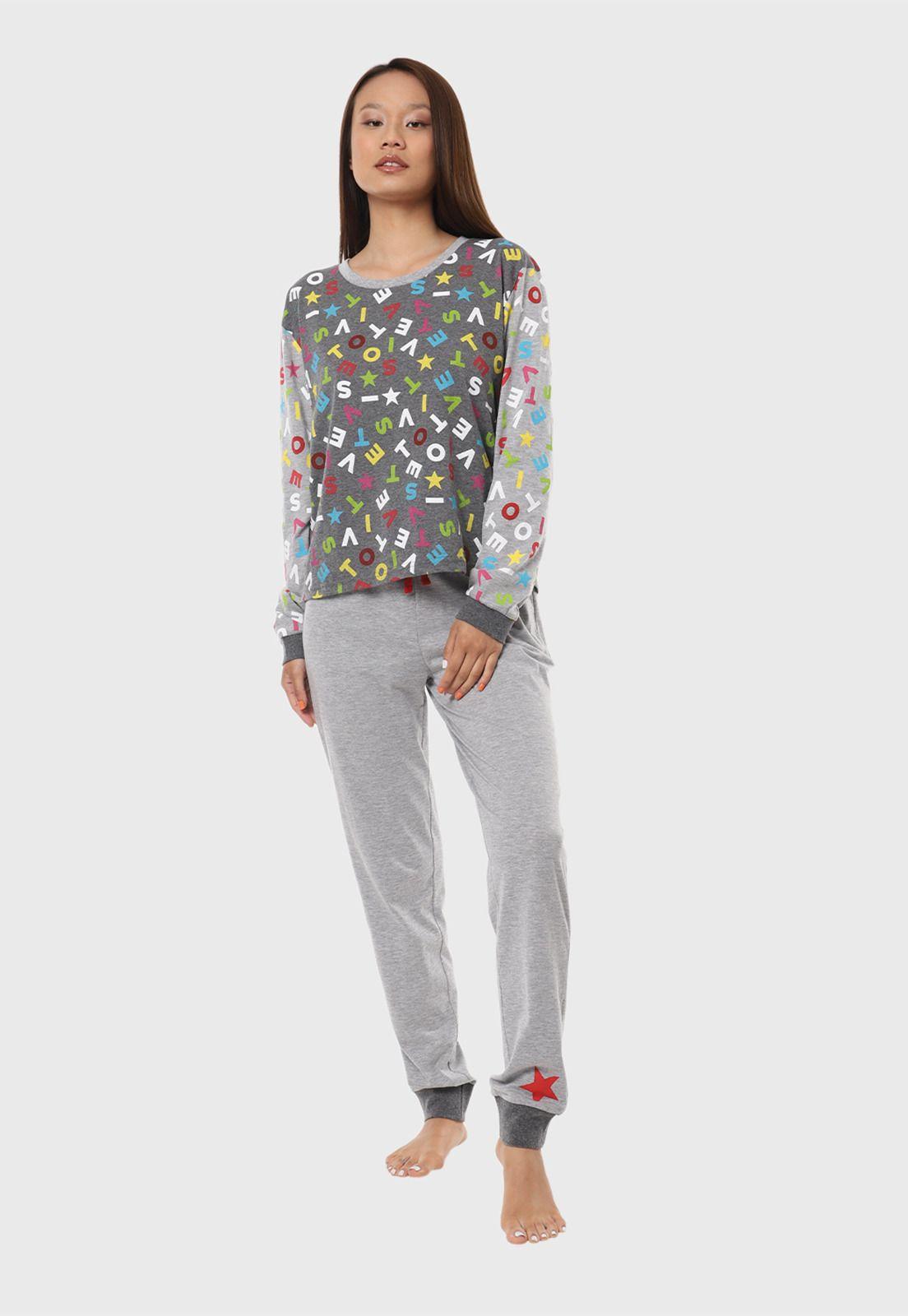 Pijama Mujer Manga Larga Soviet SPM2W08GR-0