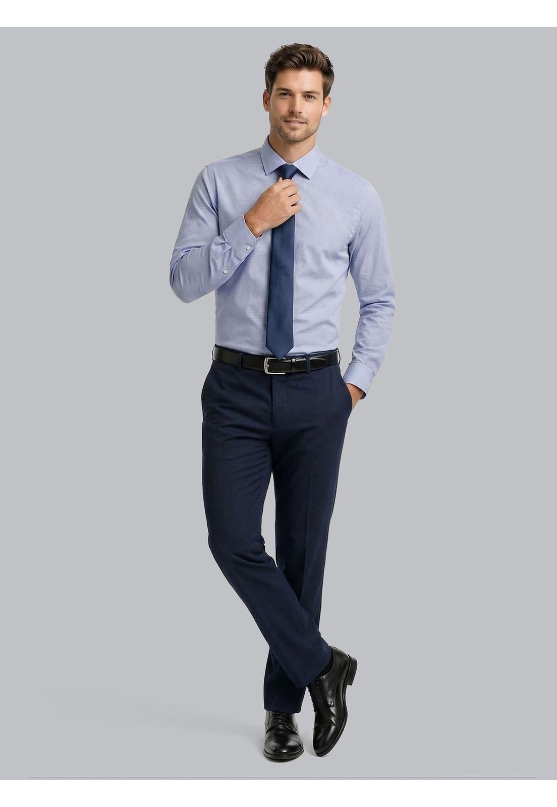 Camisa Formal Spandex Slim Fit Azul Arrow ARM0543AZ-3