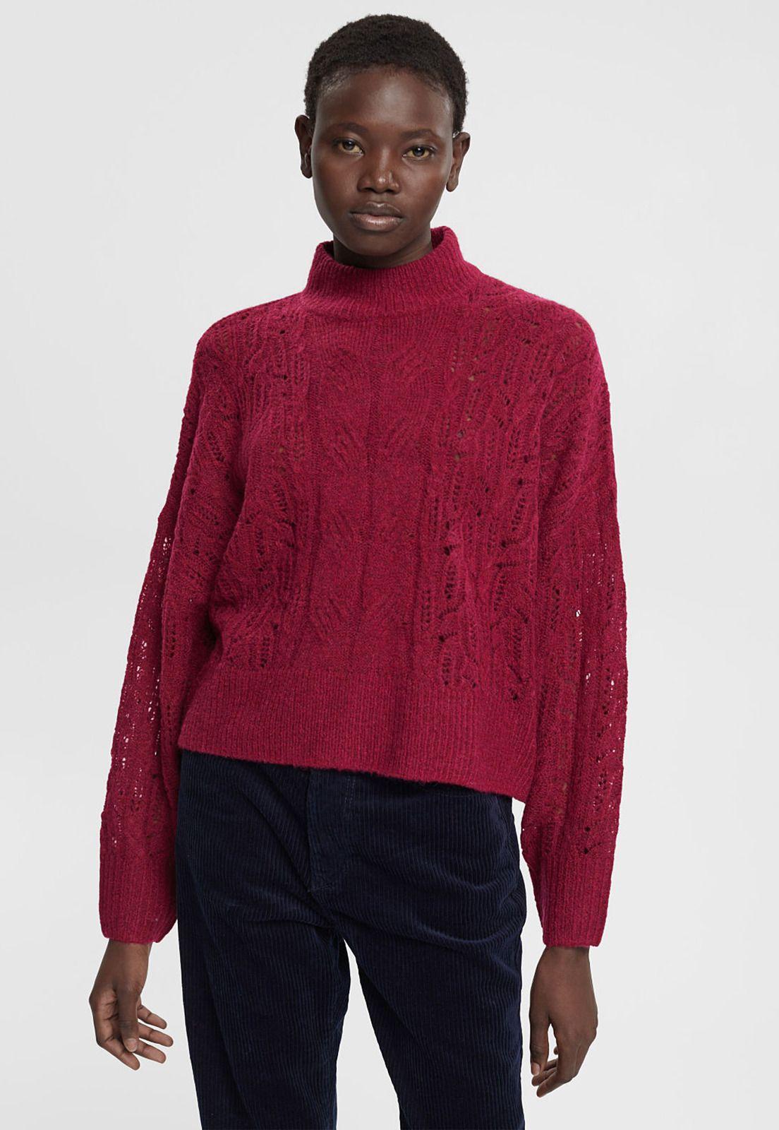 Sweater Con Tejido Trenzado Mujer Esprit-0