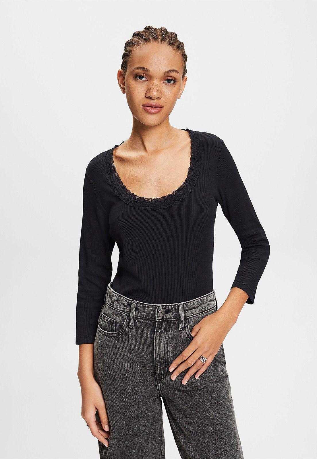 Polera Con Escote Amplio Mujer Esprit-0