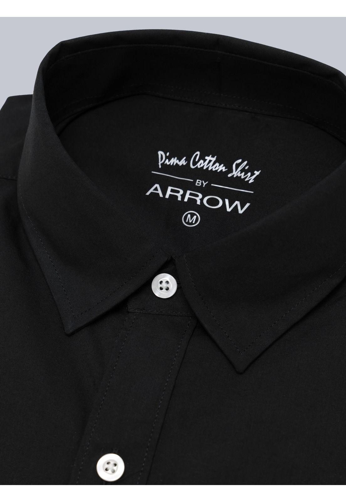 Camisa Lisa Regular Fit Negro Arrow CM33070NE-4