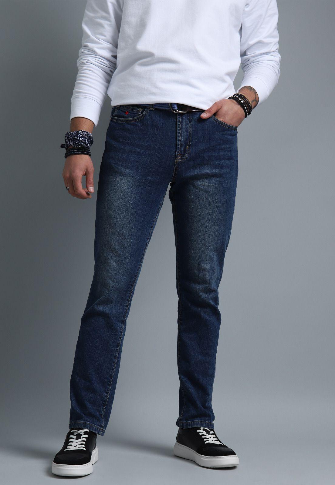 Jeans Slim Fit Focalizado Soviet SJEHI33AZ-1