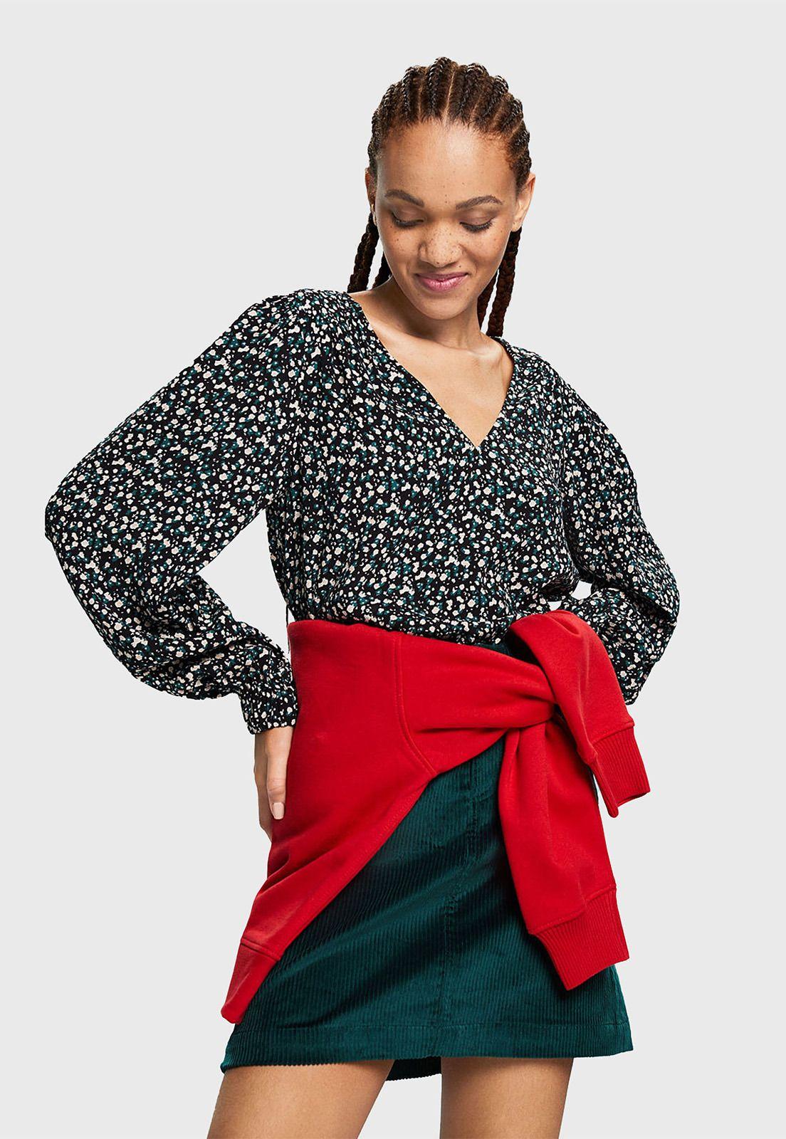 Blusa De Cuello V Mujer Esprit-0