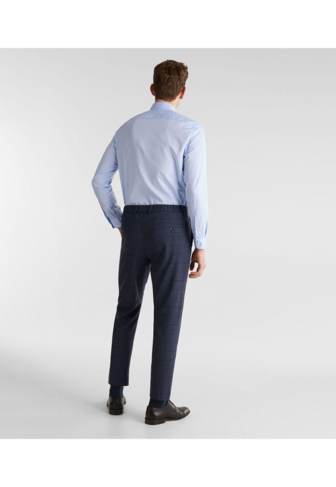 Pantalón slim con cuadros COOLMAX®-1