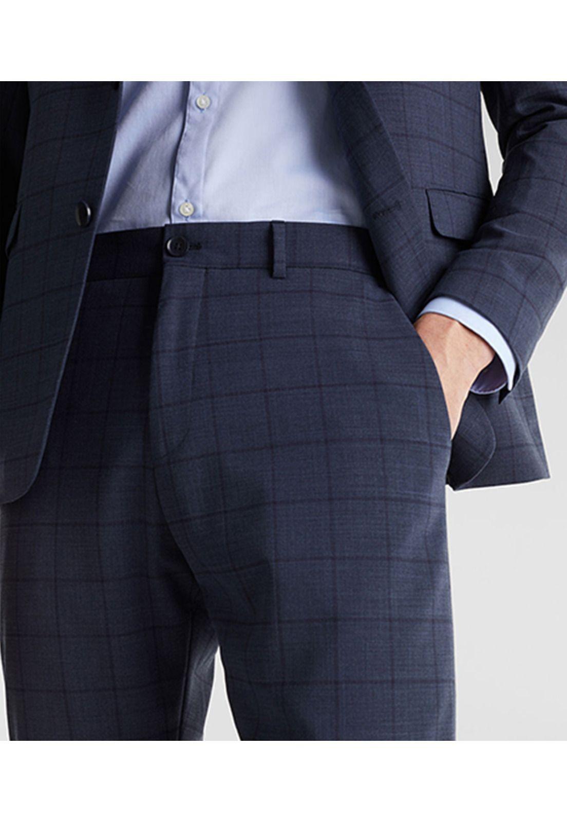 Pantalón slim con cuadros COOLMAX®-2