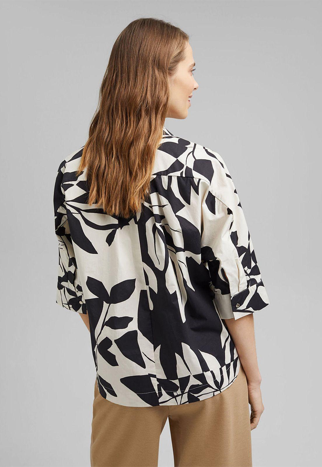 Blusa En Popelina Con Estampado Esprit-1